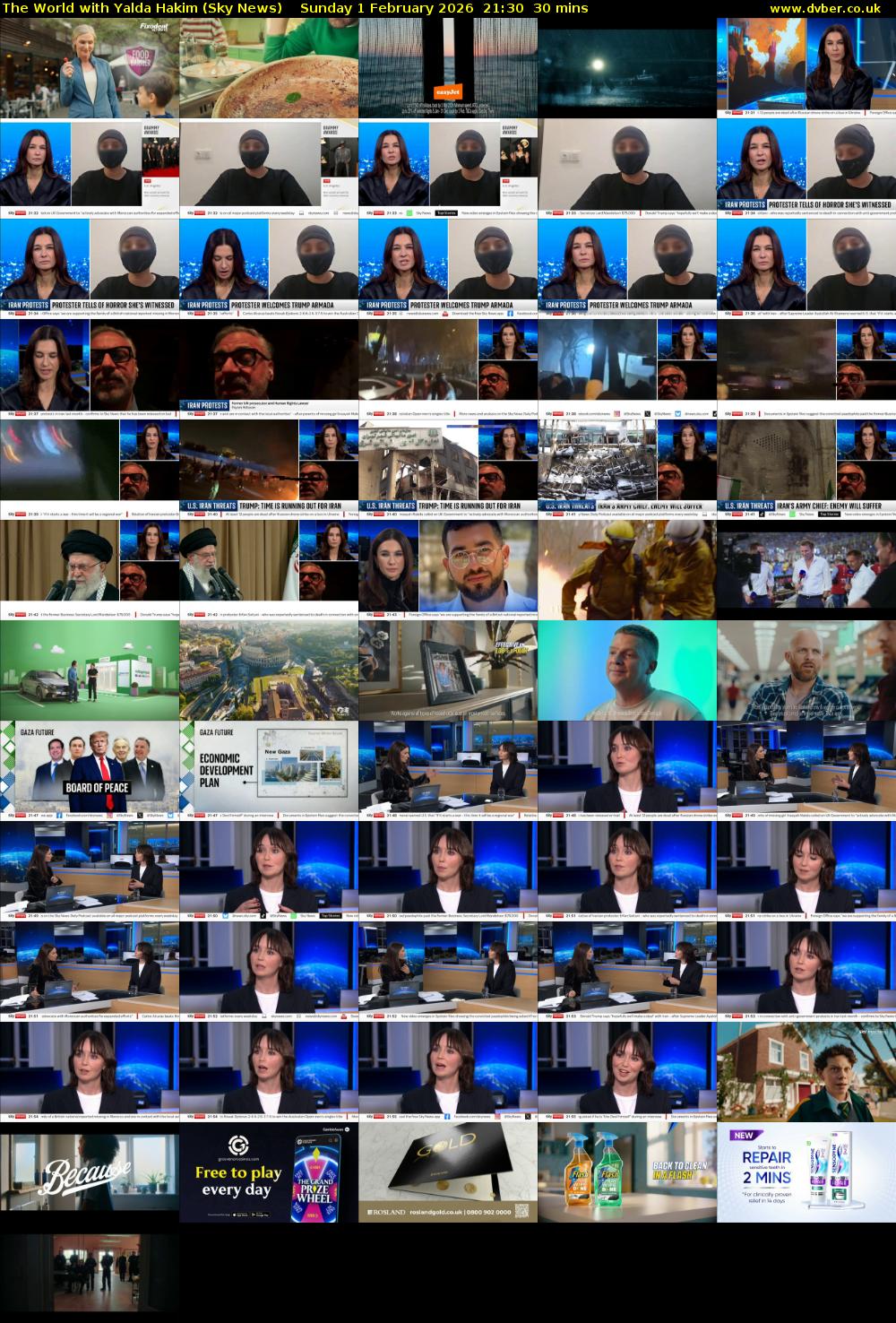 The World with Yalda Hakim (Sky News) Sunday 1 February 2026 21:30 - 22:00
