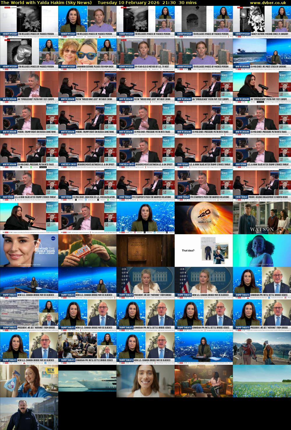 The World with Yalda Hakim (Sky News) Tuesday 10 February 2026 21:30 - 22:00