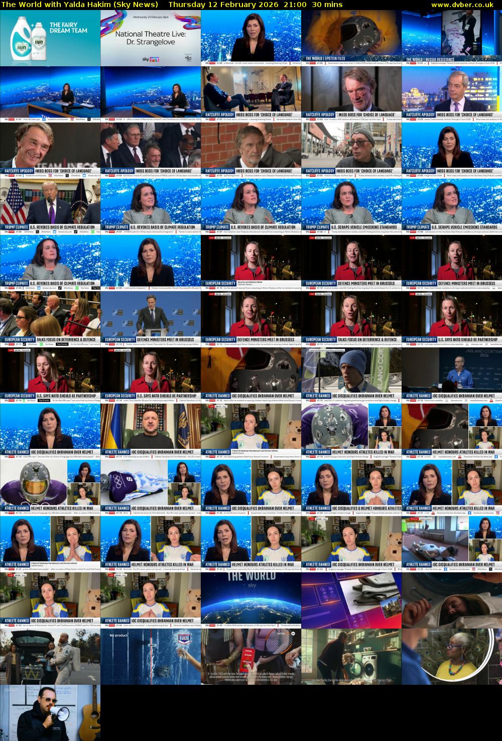 The World with Yalda Hakim (Sky News) Thursday 12 February 2026 21:00 - 21:30