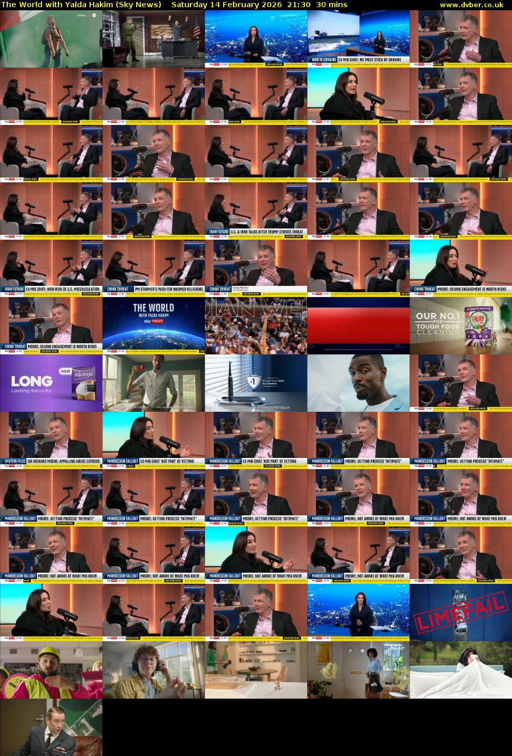 The World with Yalda Hakim (Sky News) Saturday 14 February 2026 21:30 - 22:00