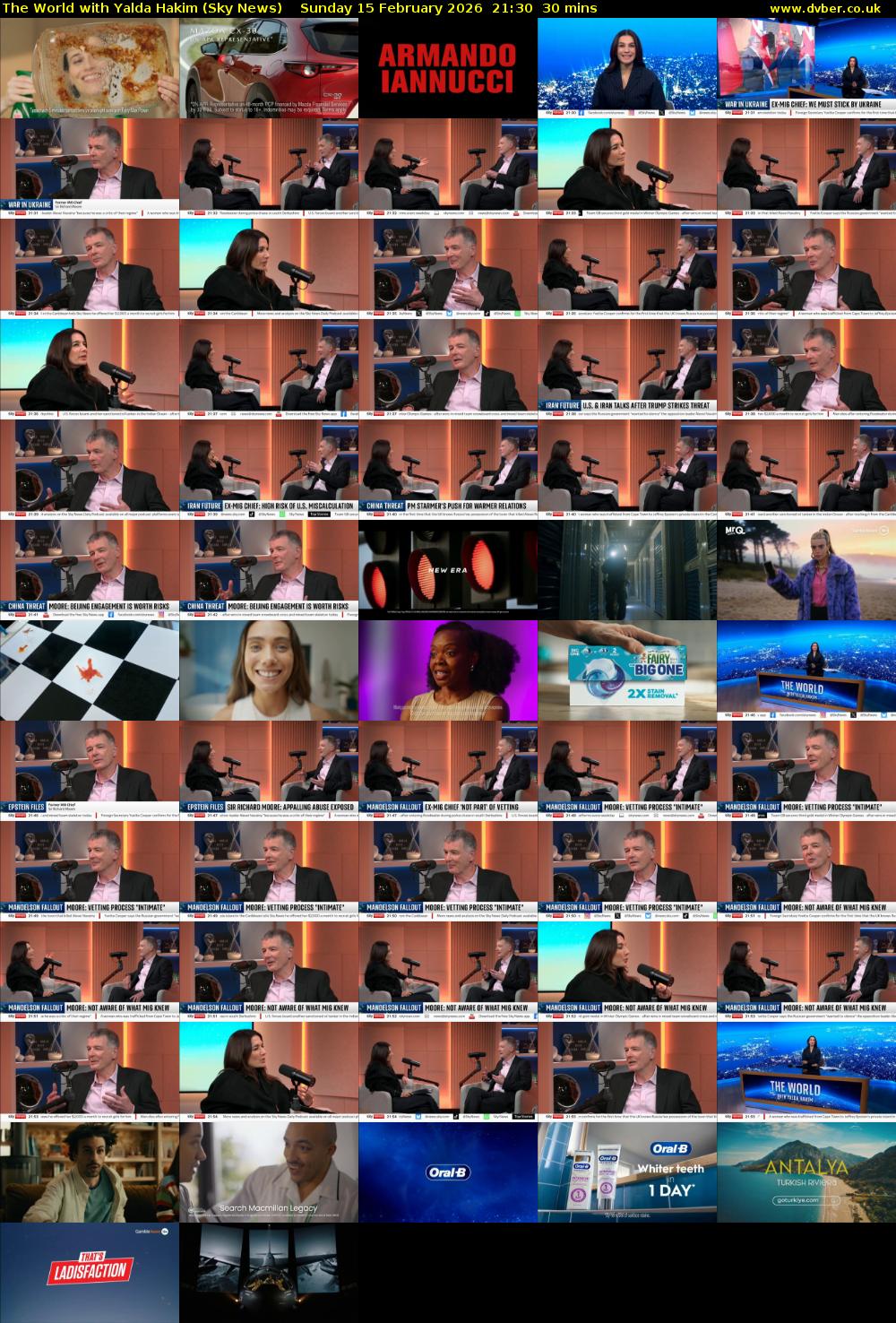 The World with Yalda Hakim (Sky News) Sunday 15 February 2026 21:30 - 22:00