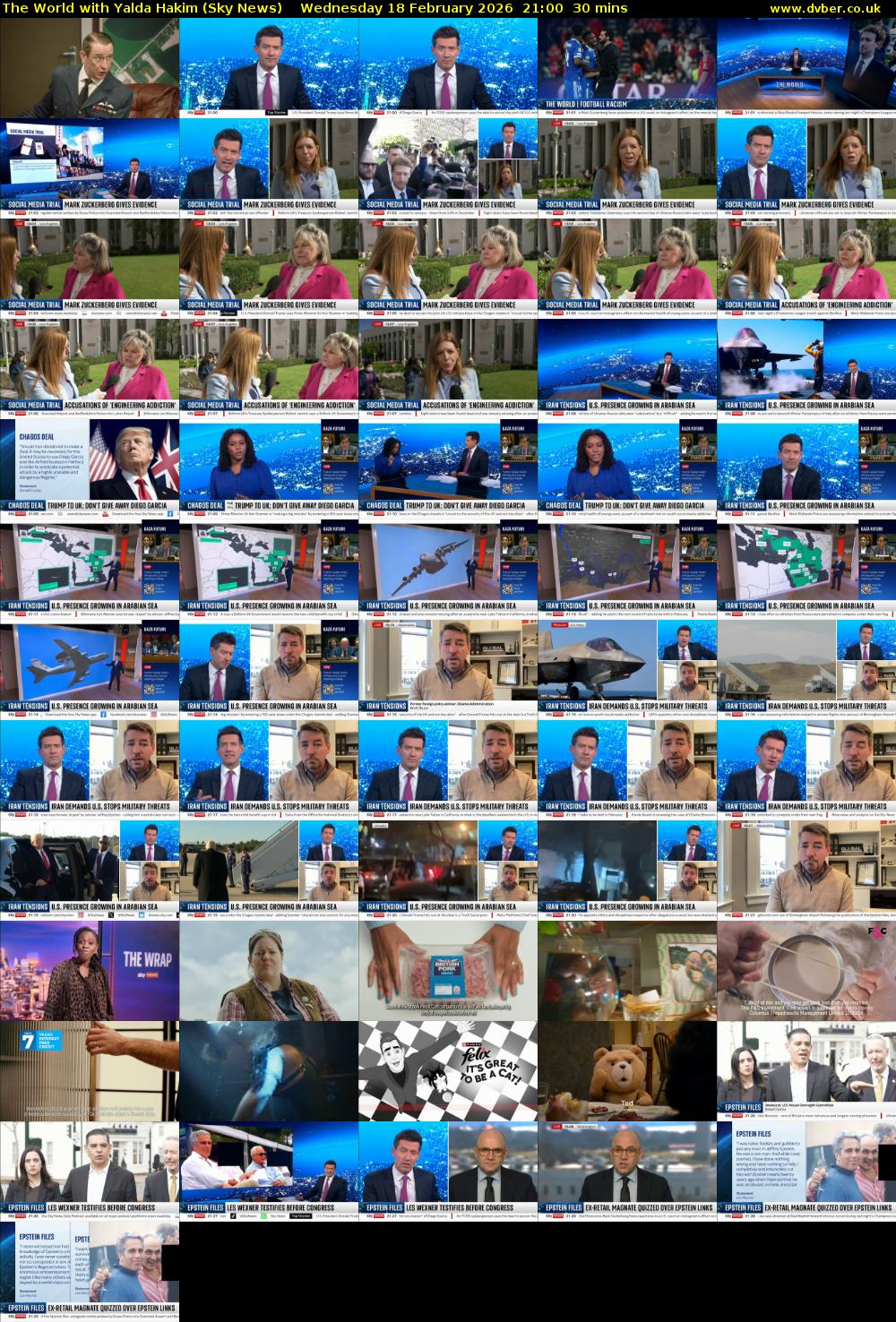 The World with Yalda Hakim (Sky News) Wednesday 18 February 2026 21:00 - 21:30