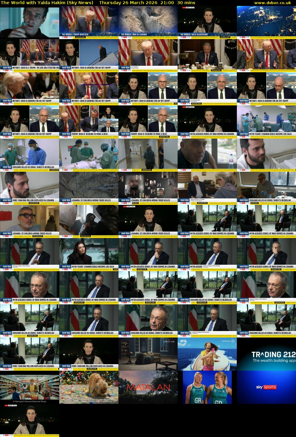 The World with Yalda Hakim (Sky News) Thursday 26 March 2026 21:00 - 21:30