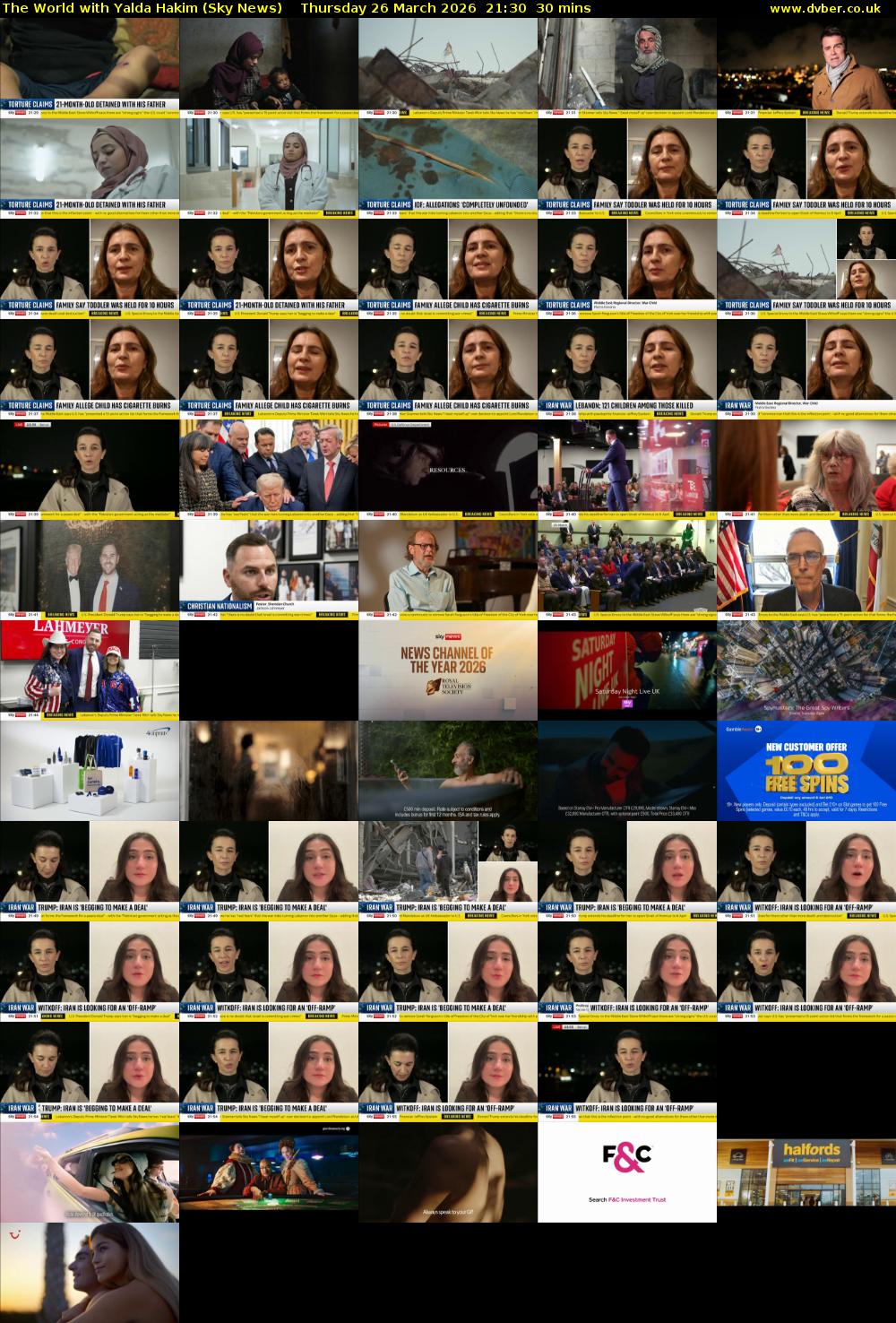 The World with Yalda Hakim (Sky News) Thursday 26 March 2026 21:30 - 22:00