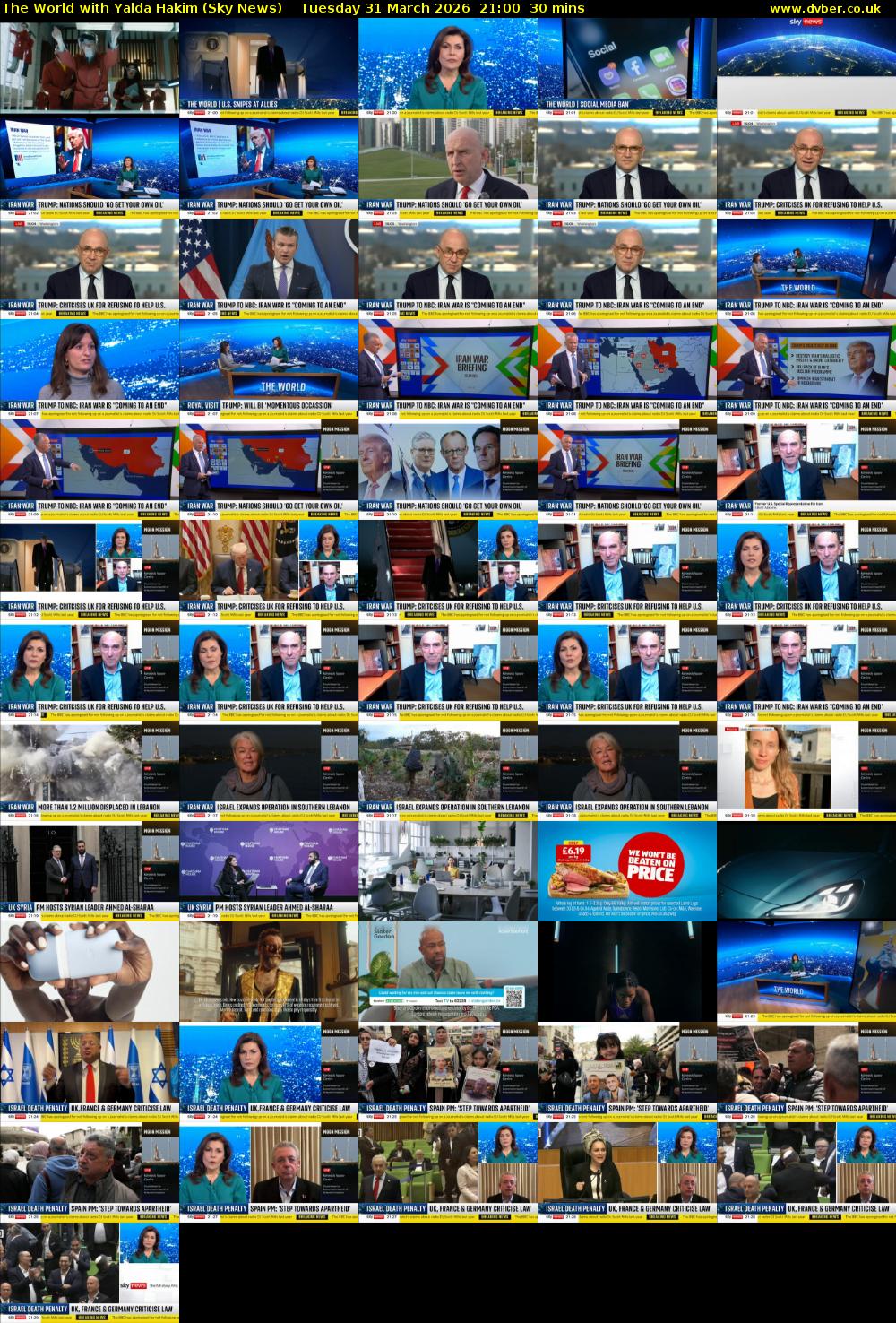The World with Yalda Hakim (Sky News) Tuesday 31 March 2026 21:00 - 21:30