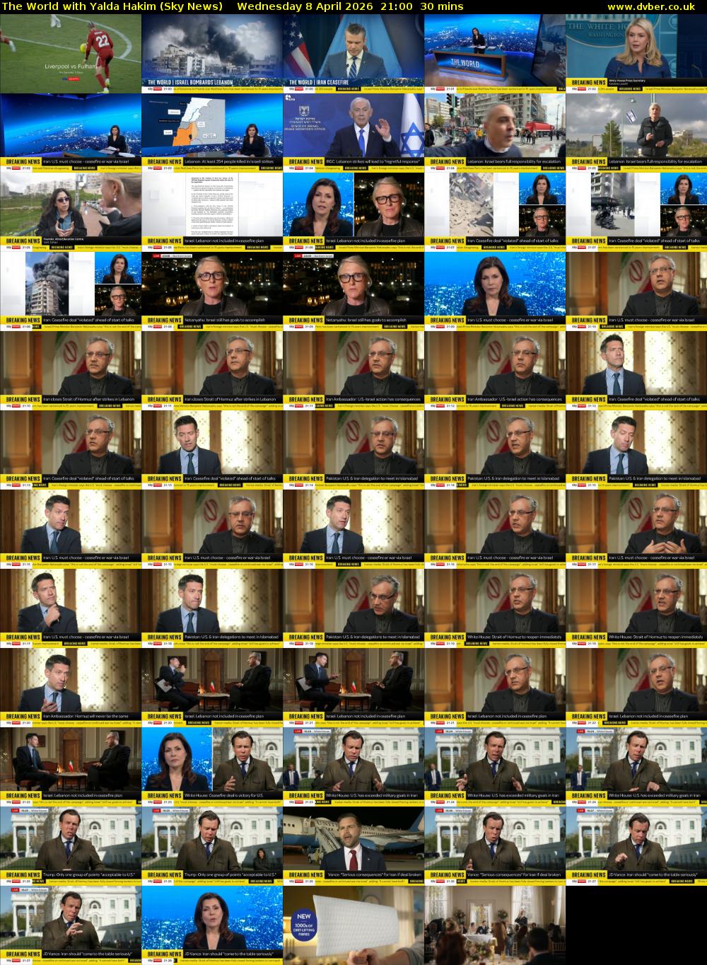 The World with Yalda Hakim (Sky News) Wednesday 8 April 2026 21:00 - 21:30