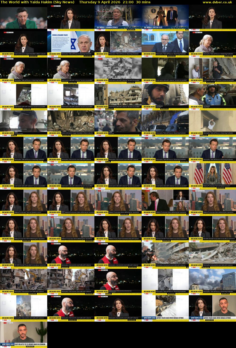 The World with Yalda Hakim (Sky News) Thursday 9 April 2026 21:00 - 21:30