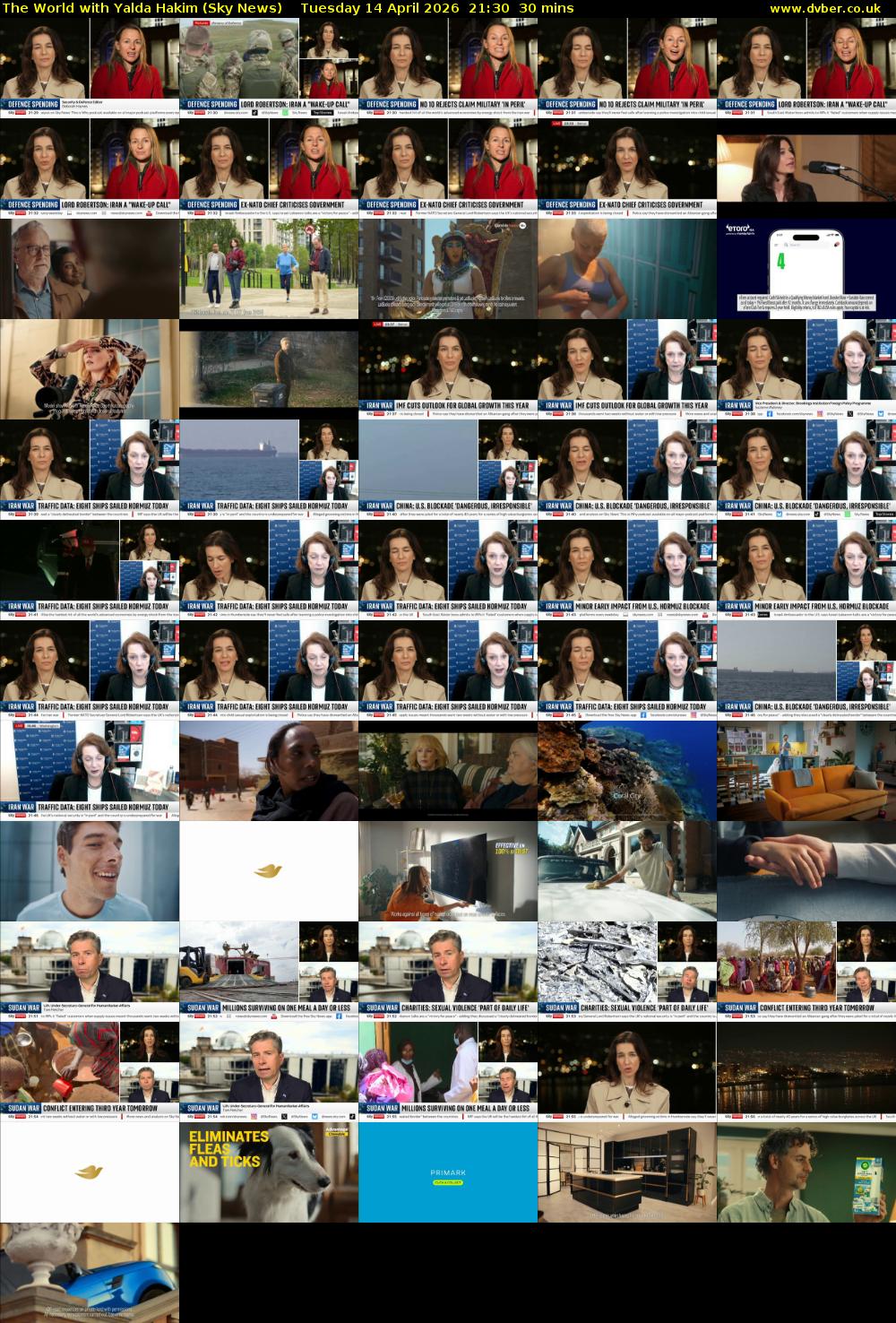 The World with Yalda Hakim (Sky News) Tuesday 14 April 2026 21:30 - 22:00