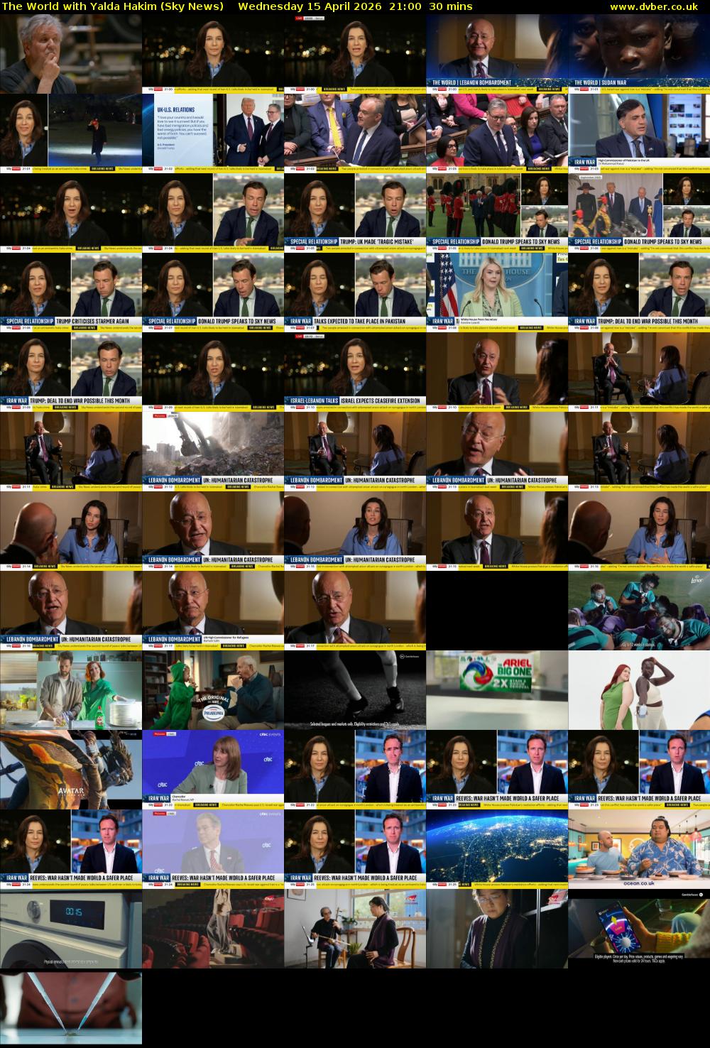 The World with Yalda Hakim (Sky News) Wednesday 15 April 2026 21:00 - 21:30