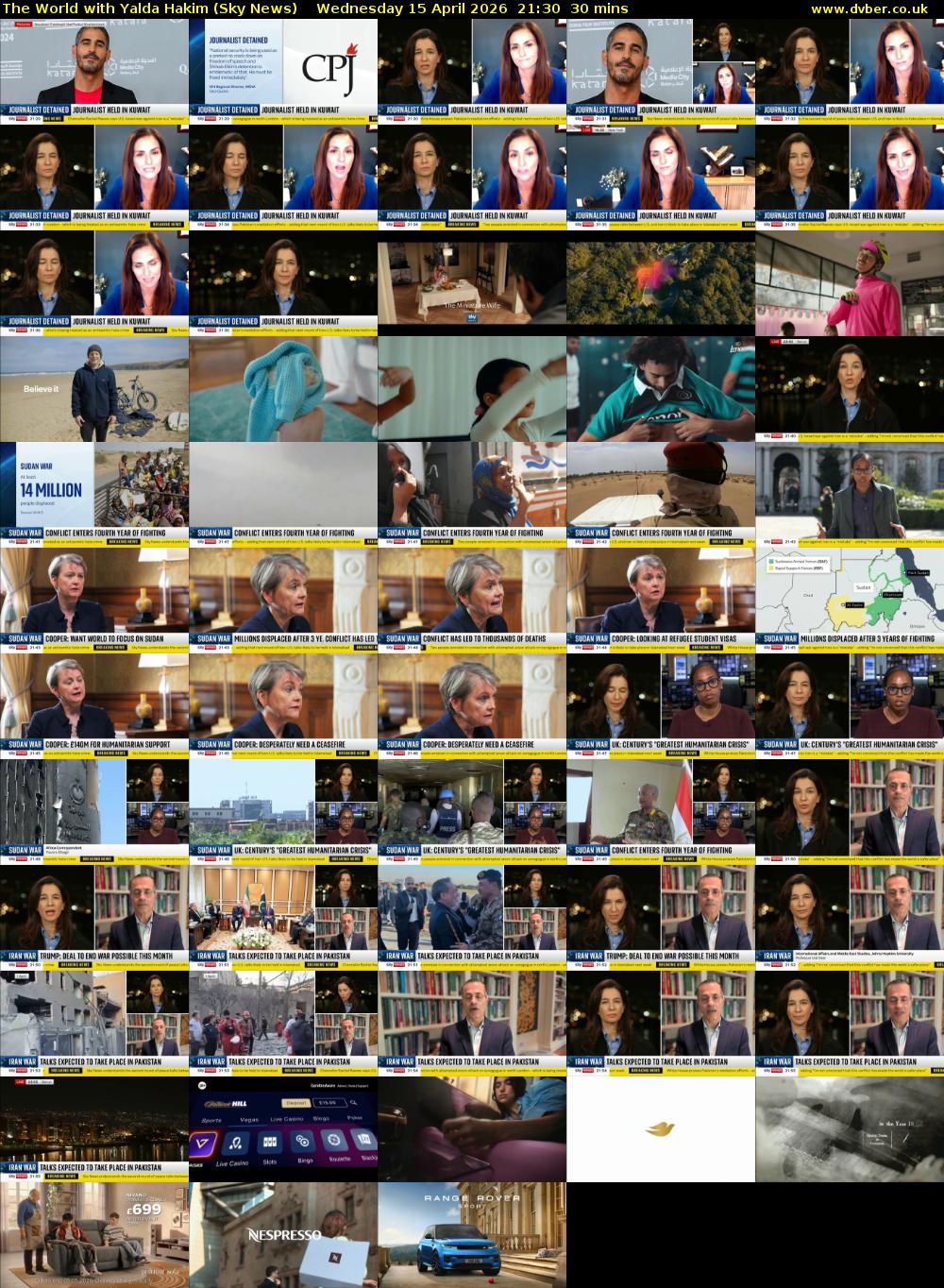 The World with Yalda Hakim (Sky News) Wednesday 15 April 2026 21:30 - 22:00