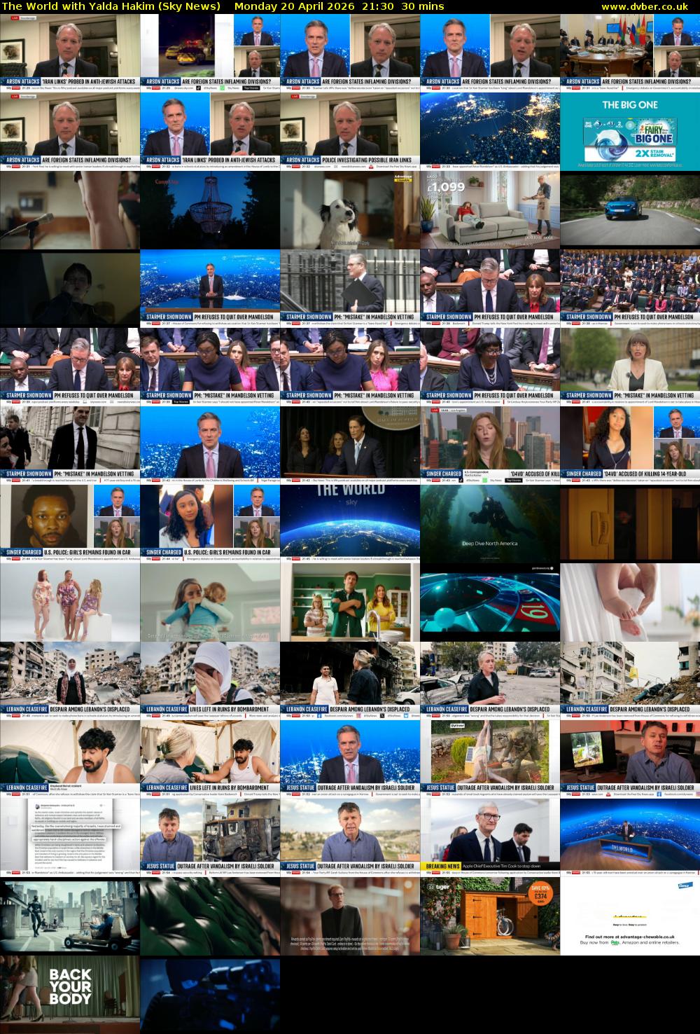 The World with Yalda Hakim (Sky News) Monday 20 April 2026 21:30 - 22:00