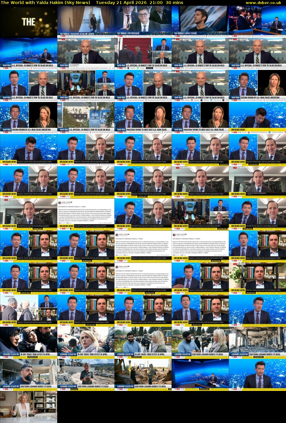 The World with Yalda Hakim (Sky News) Tuesday 21 April 2026 21:00 - 21:30