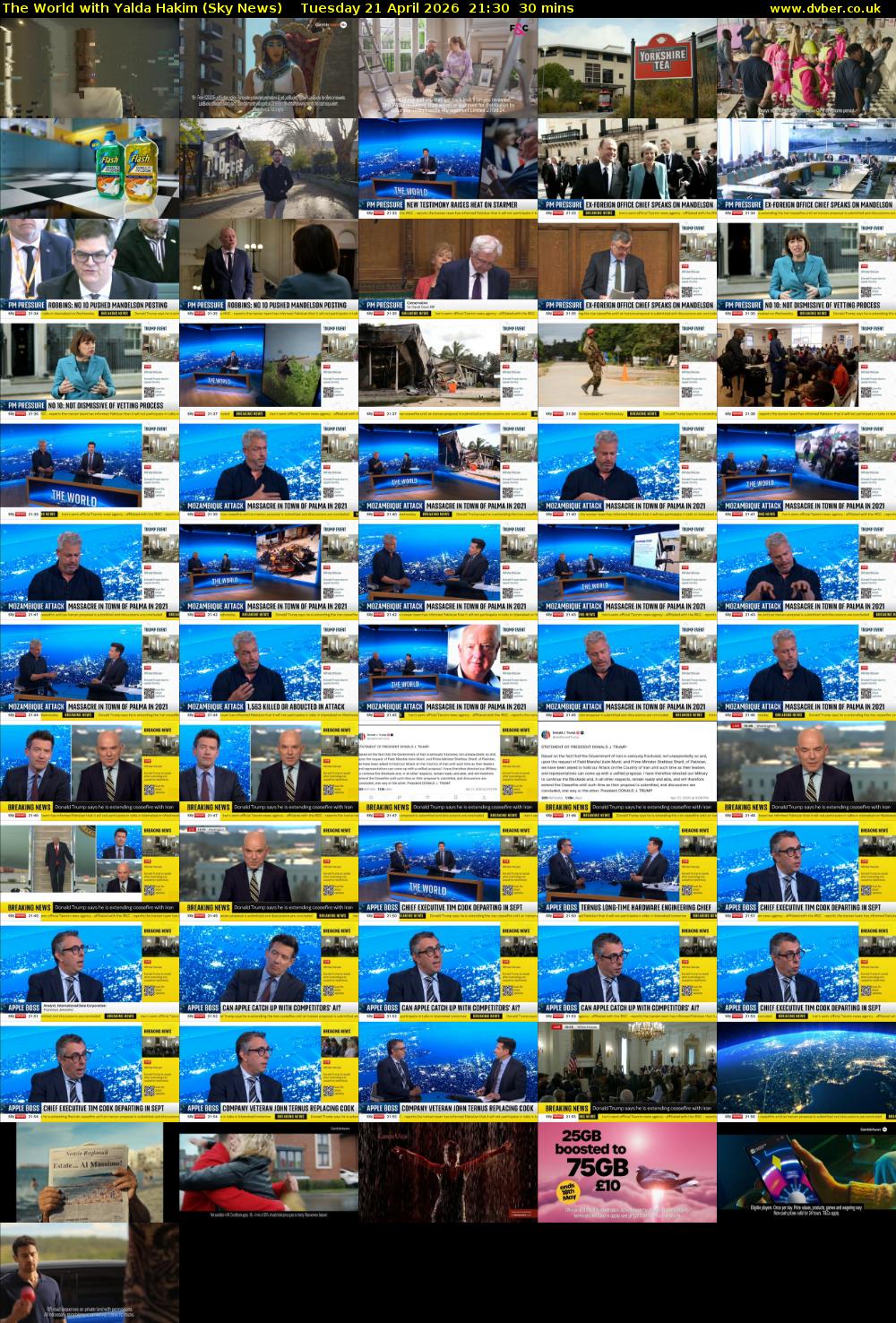 The World with Yalda Hakim (Sky News) Tuesday 21 April 2026 21:30 - 22:00