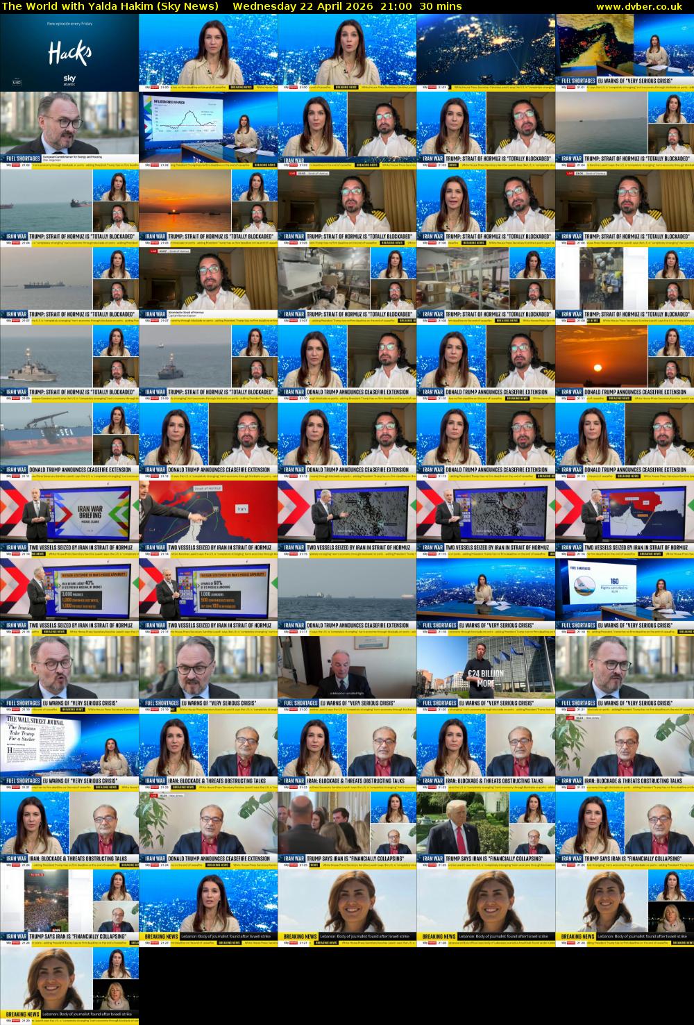 The World with Yalda Hakim (Sky News) Wednesday 22 April 2026 21:00 - 21:30
