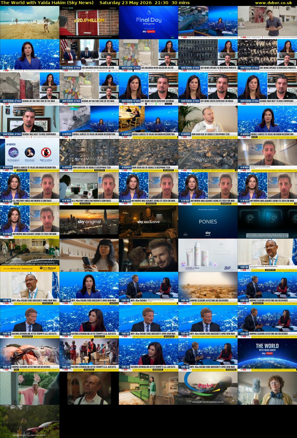 The World with Yalda Hakim (Sky News) Saturday 23 May 2026 21:30 - 22:00