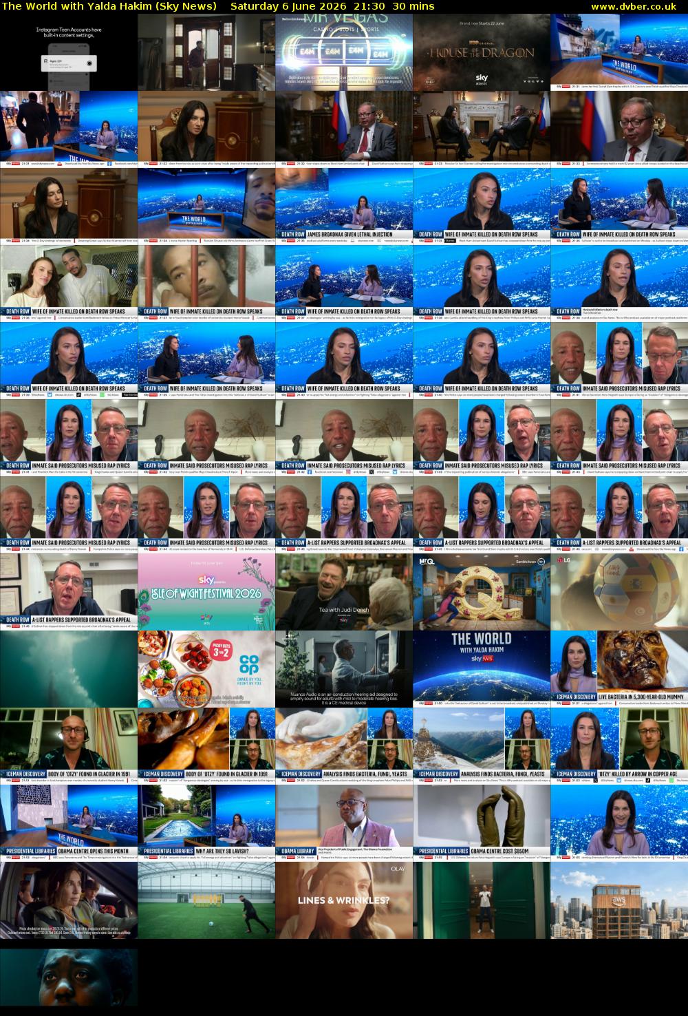 The World with Yalda Hakim (Sky News) Saturday 6 June 2026 21:30 - 22:00