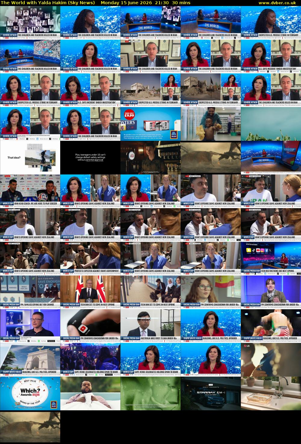 The World with Yalda Hakim (Sky News) Monday 15 June 2026 21:30 - 22:00