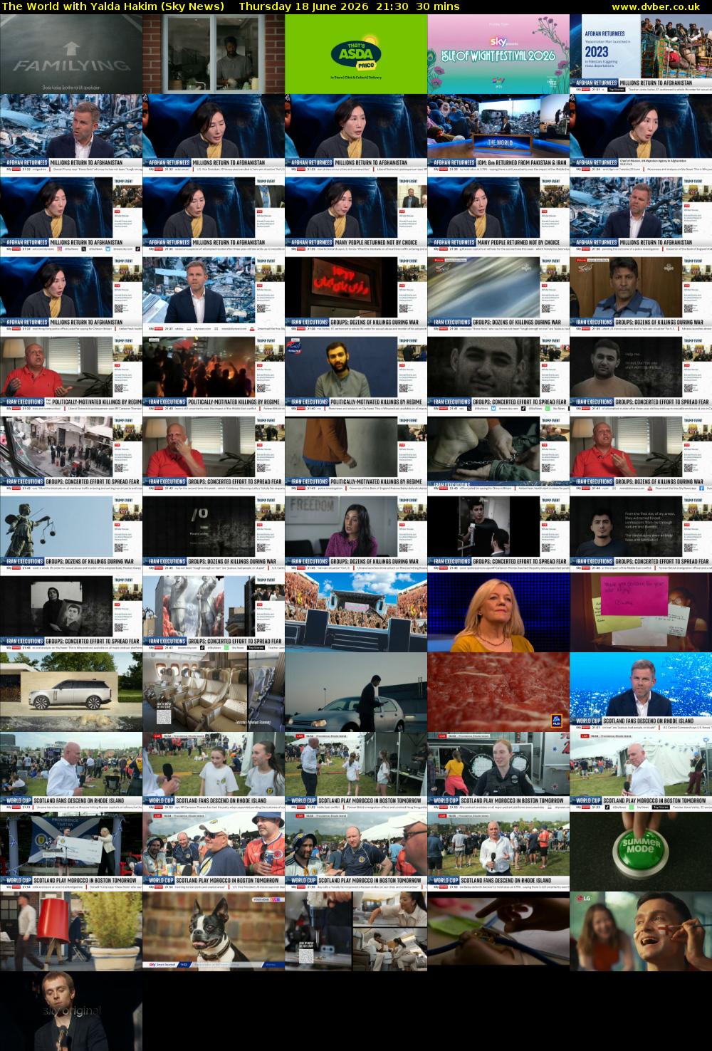 The World with Yalda Hakim (Sky News) Thursday 18 June 2026 21:30 - 22:00