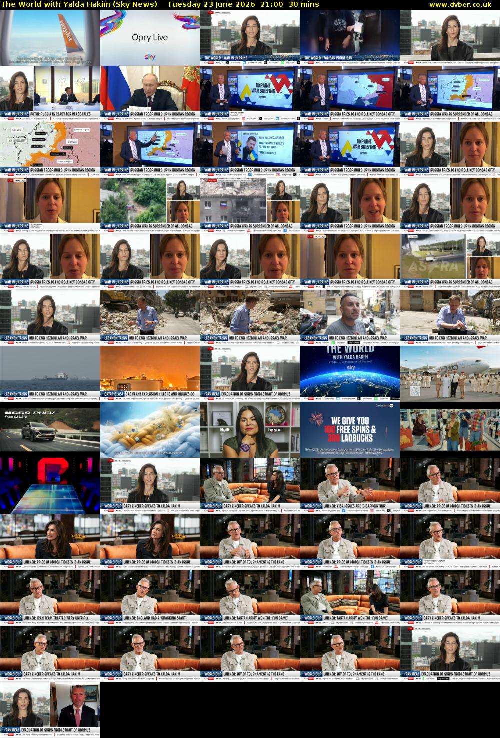 The World with Yalda Hakim (Sky News) Tuesday 23 June 2026 21:00 - 21:30