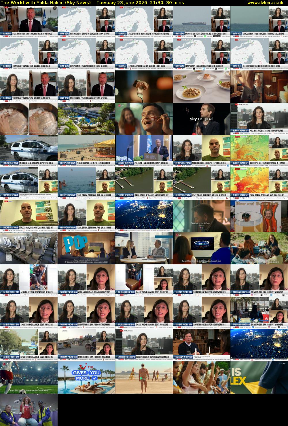 The World with Yalda Hakim (Sky News) Tuesday 23 June 2026 21:30 - 22:00