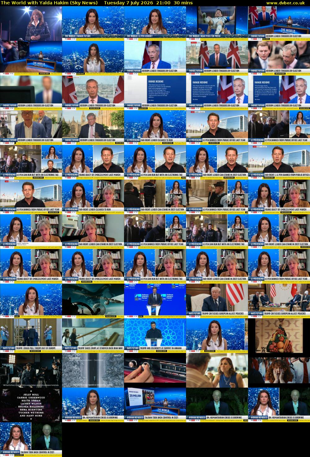 The World with Yalda Hakim (Sky News) Tuesday 7 July 2026 21:00 - 21:30