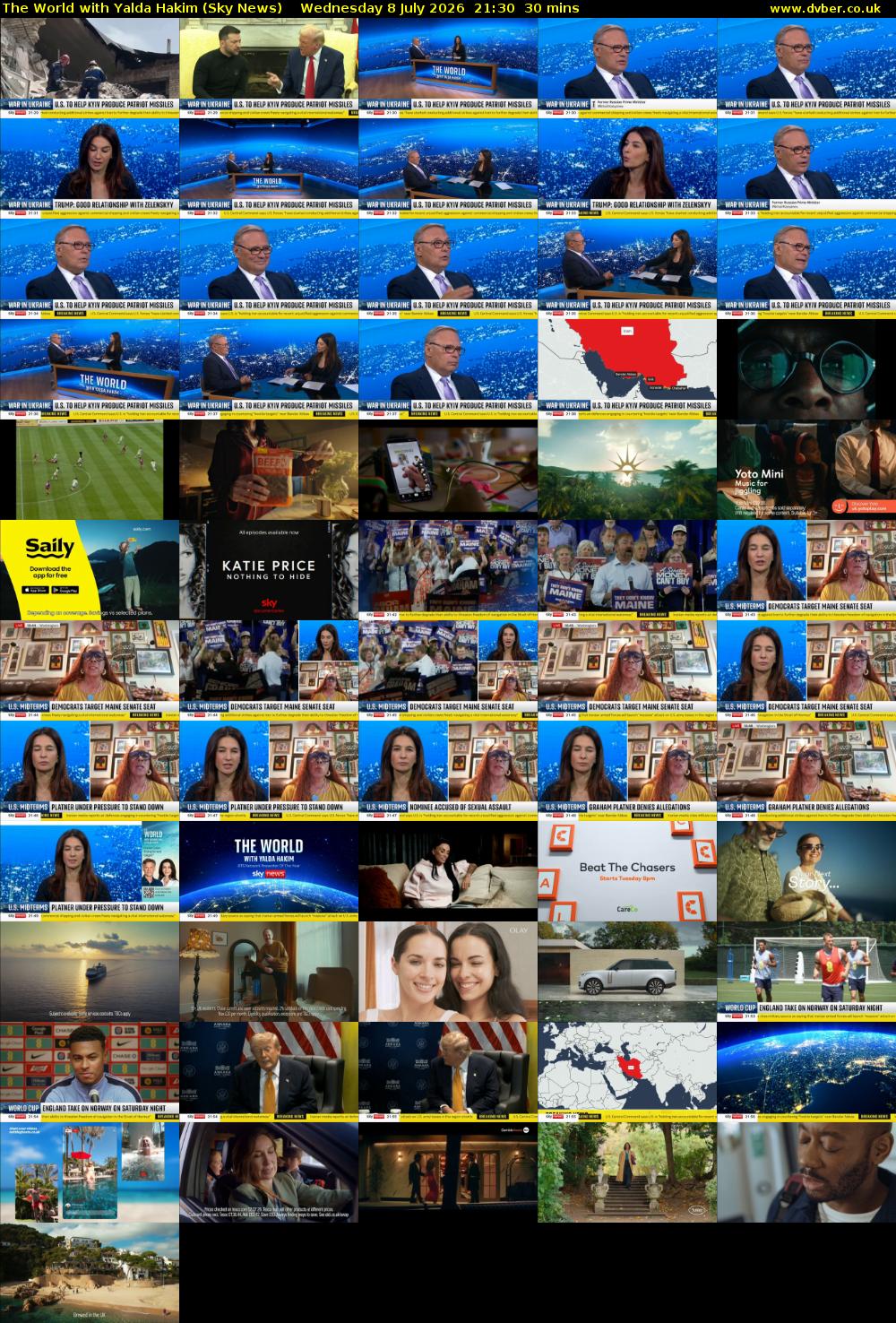 The World with Yalda Hakim (Sky News) Wednesday 8 July 2026 21:30 - 22:00