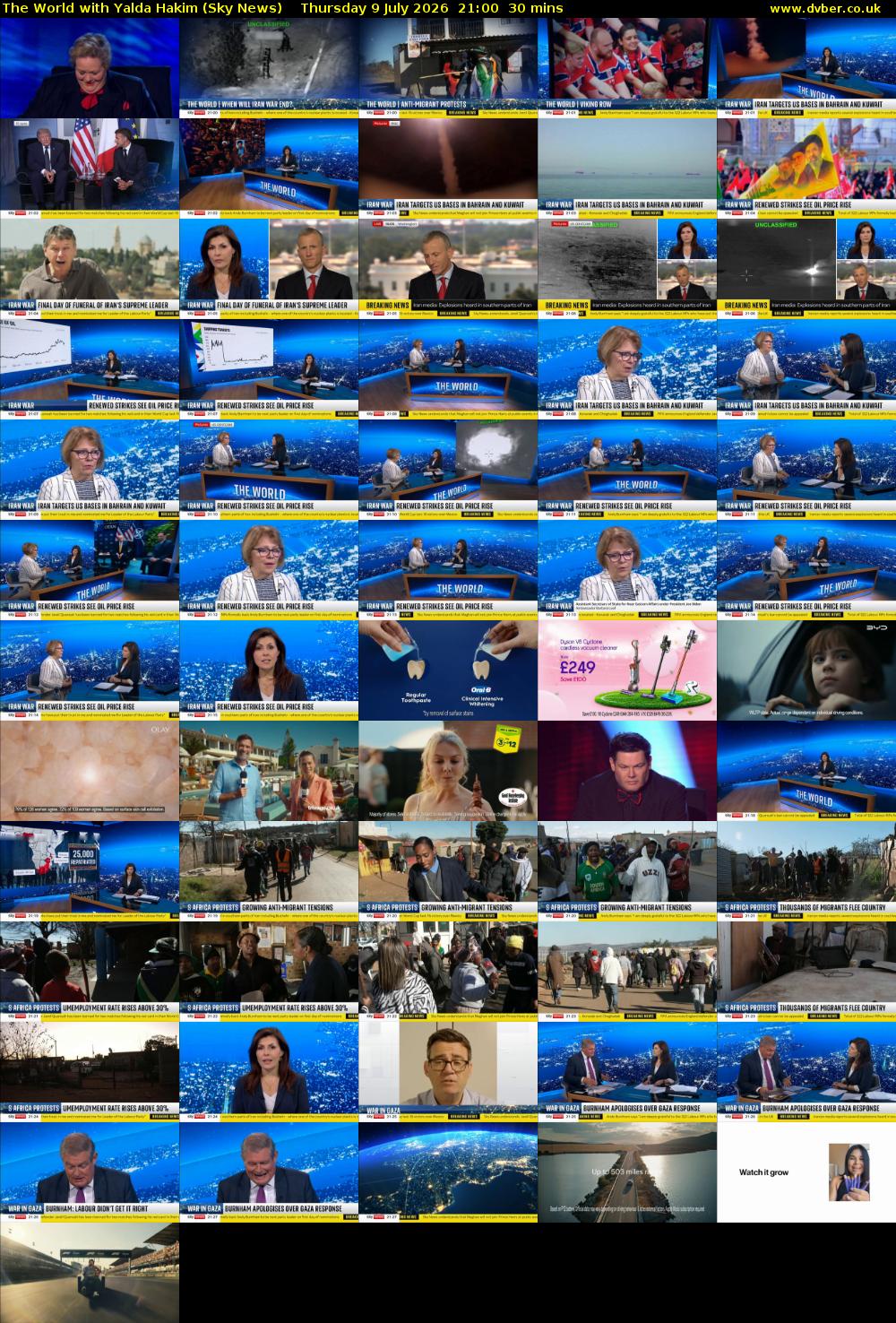 The World with Yalda Hakim (Sky News) Thursday 9 July 2026 21:00 - 21:30
