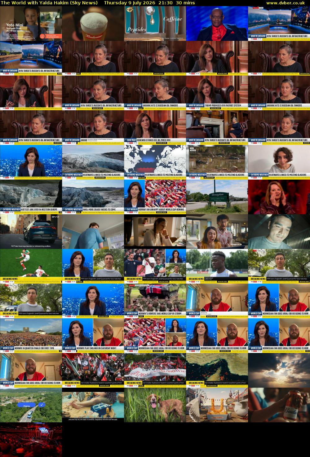 The World with Yalda Hakim (Sky News) Thursday 9 July 2026 21:30 - 22:00