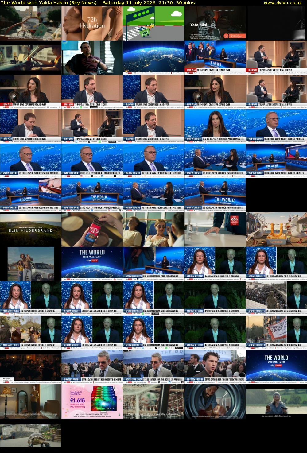 The World with Yalda Hakim (Sky News) Saturday 11 July 2026 21:30 - 22:00