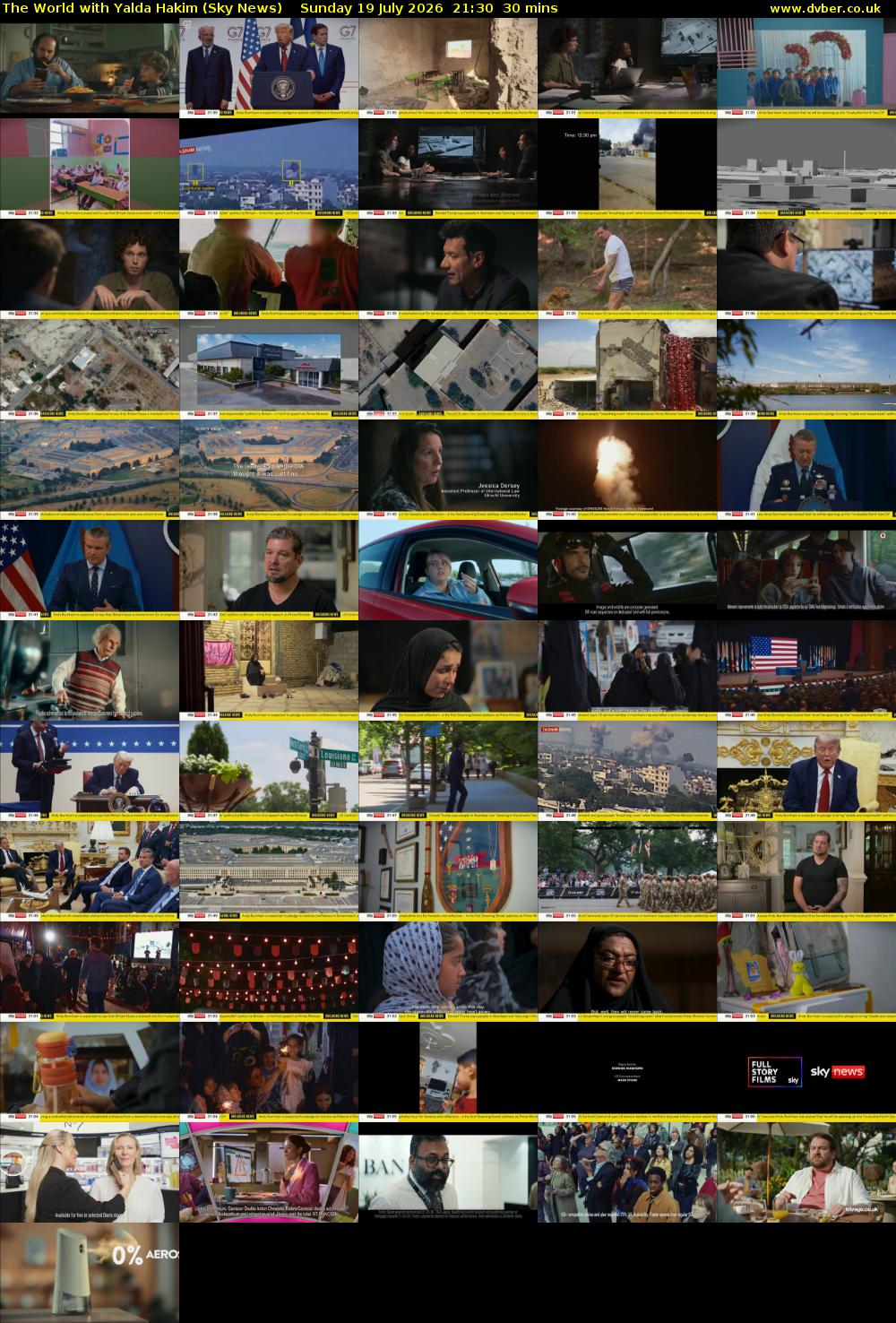 The World with Yalda Hakim (Sky News) Sunday 19 July 2026 21:30 - 22:00