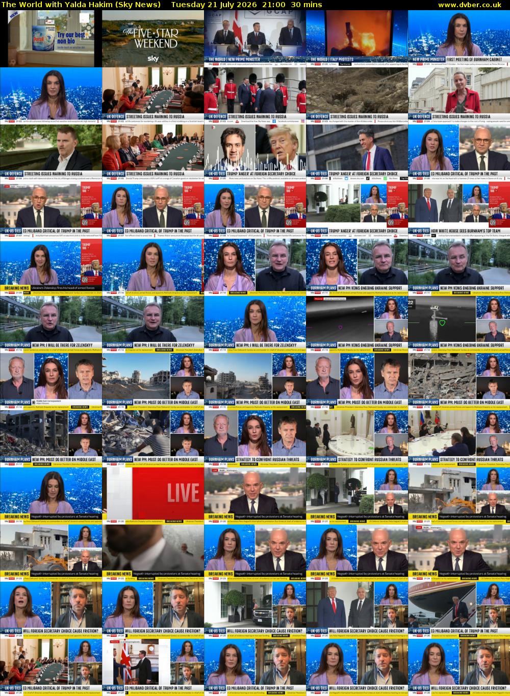 The World with Yalda Hakim (Sky News) Tuesday 21 July 2026 21:00 - 21:30