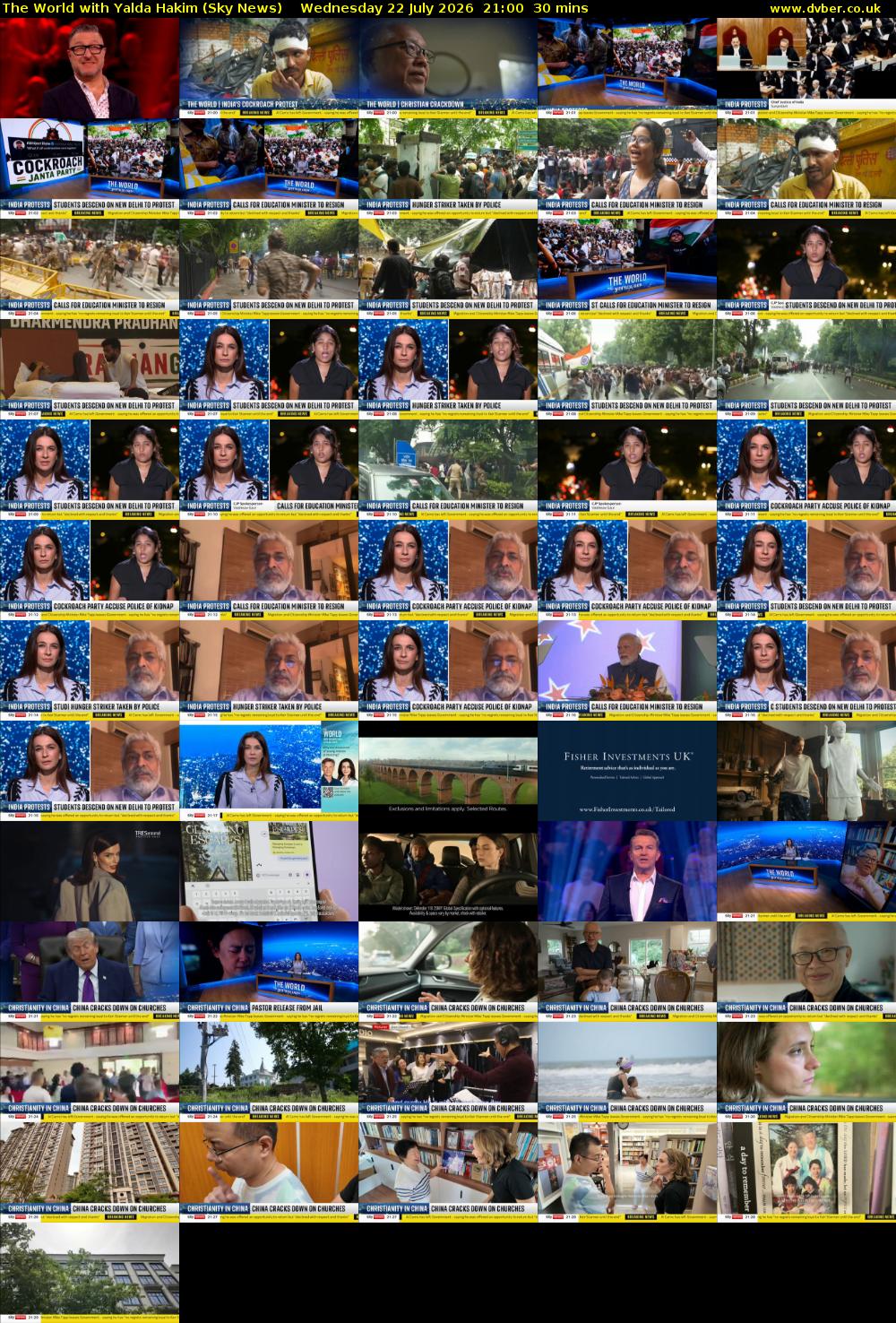 The World with Yalda Hakim (Sky News) Wednesday 22 July 2026 21:00 - 21:30