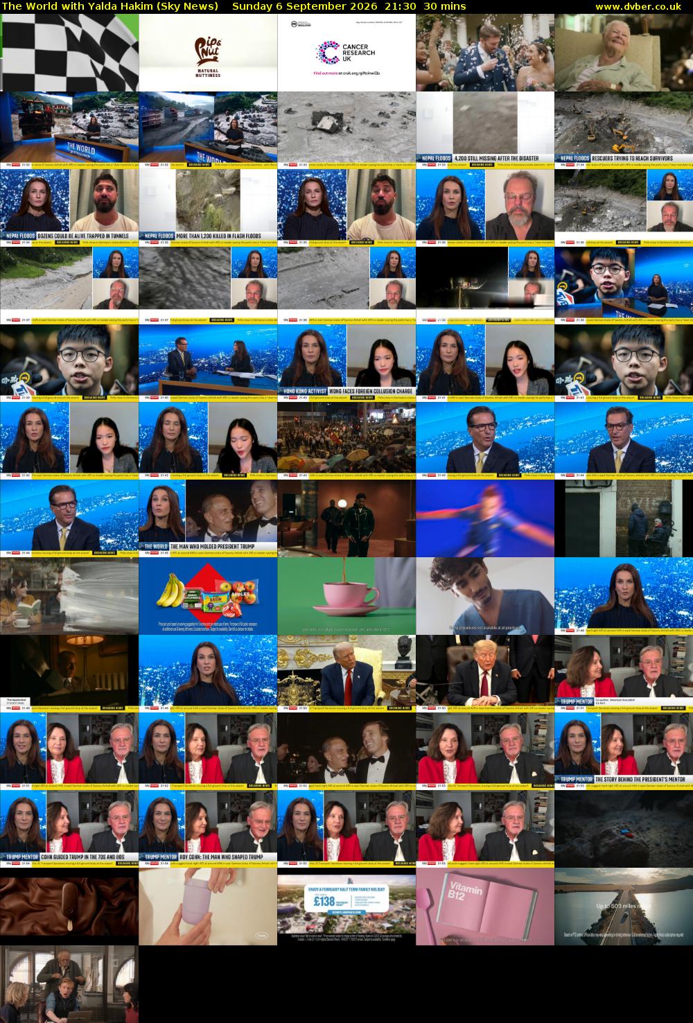The World with Yalda Hakim (Sky News) Sunday 6 September 2026 21:30 - 22:00