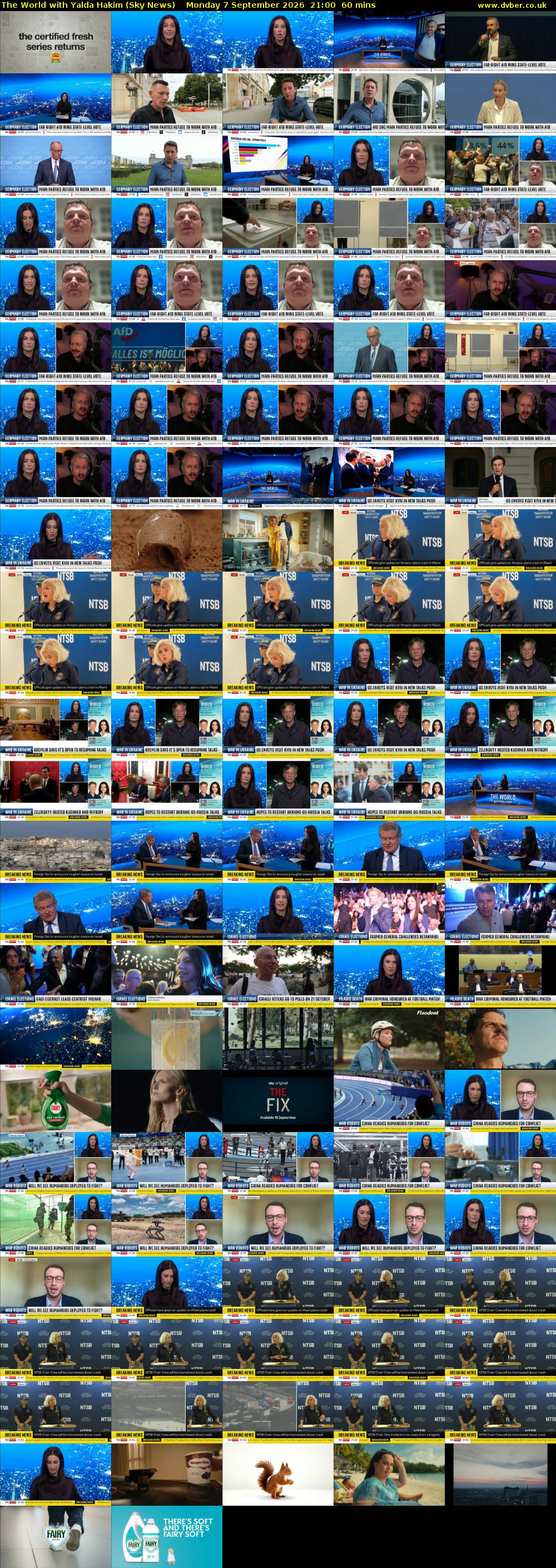 The World with Yalda Hakim (Sky News) Monday 7 September 2026 21:00 - 22:00