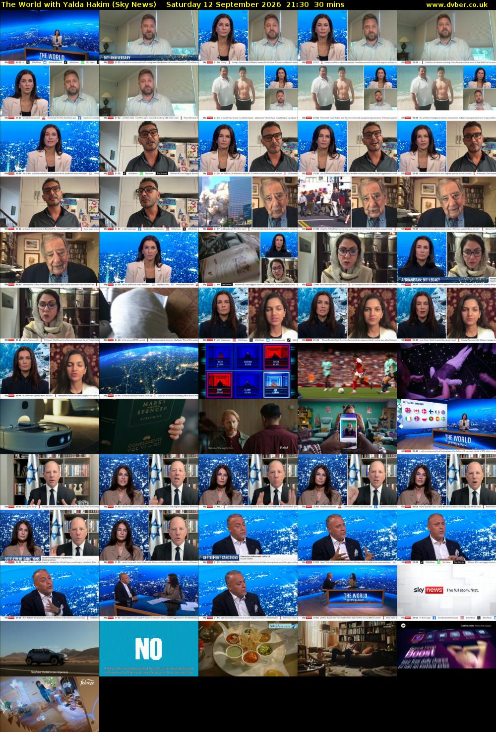 The World with Yalda Hakim (Sky News) Saturday 12 September 2026 21:30 - 22:00
