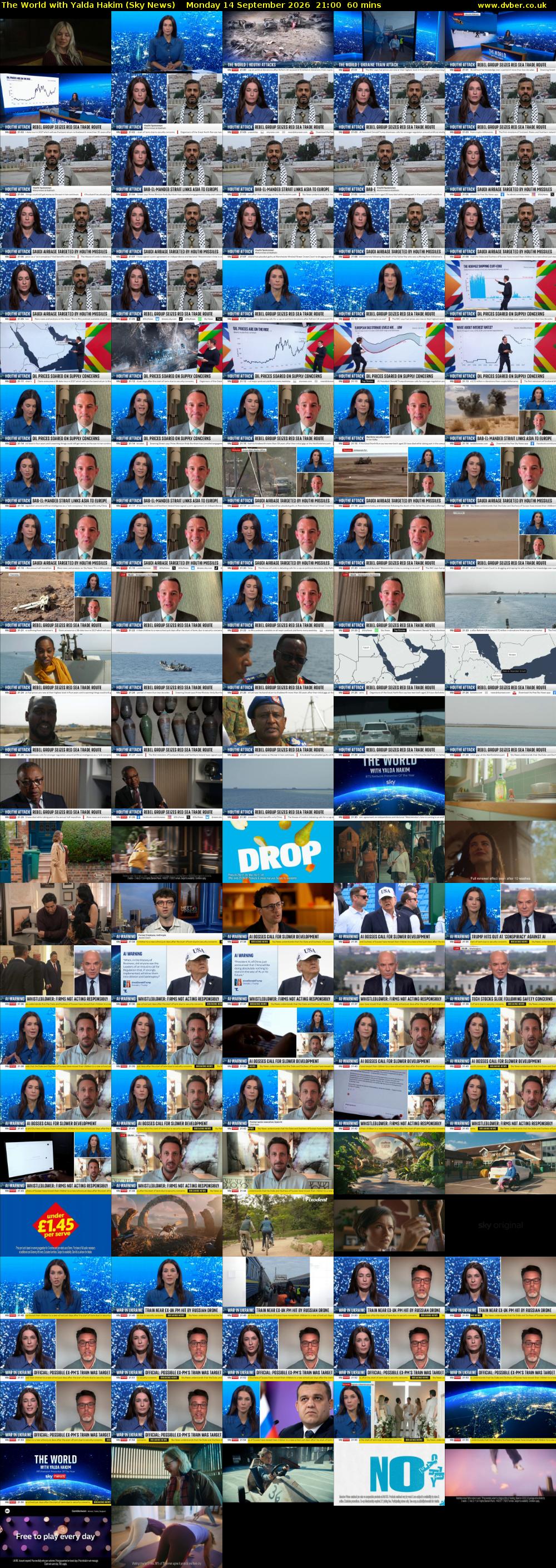 The World with Yalda Hakim (Sky News) Monday 14 September 2026 21:00 - 22:00