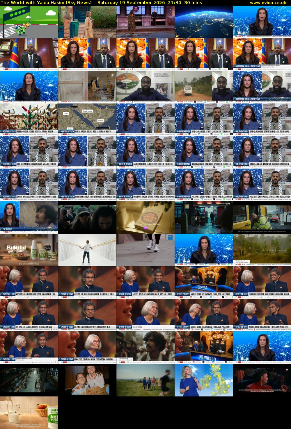 The World with Yalda Hakim (Sky News) Saturday 19 September 2026 21:30 - 22:00