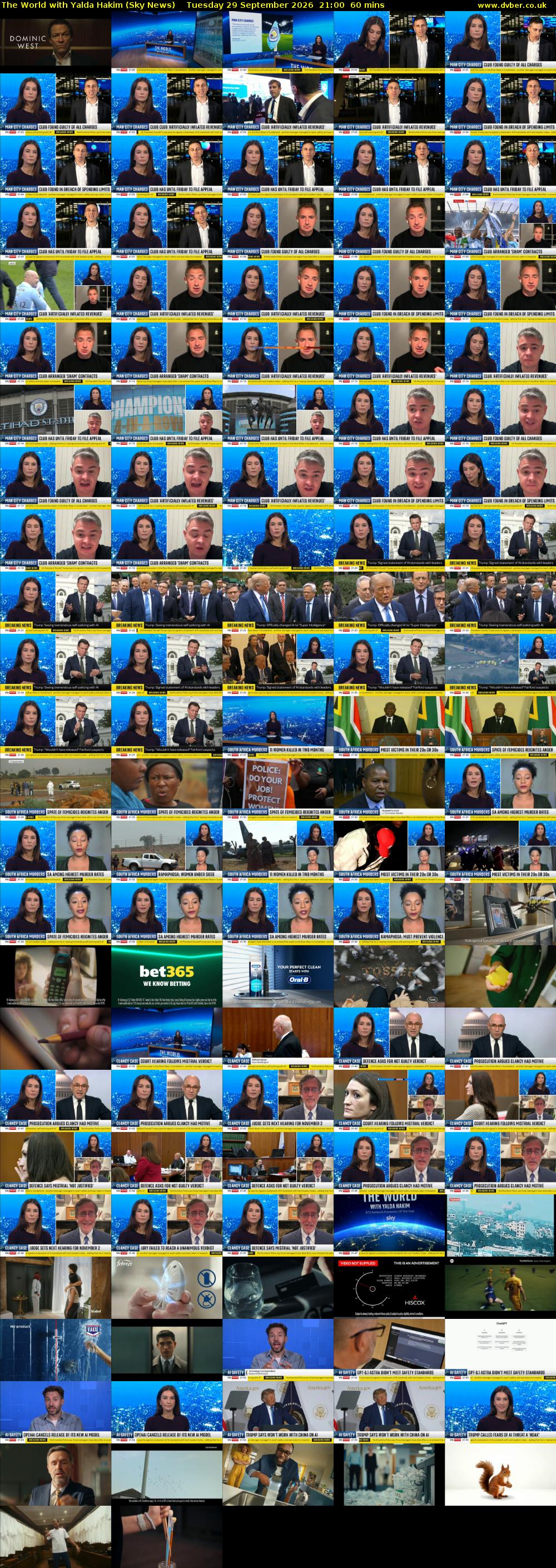 The World with Yalda Hakim (Sky News) Tuesday 29 September 2026 21:00 - 22:00