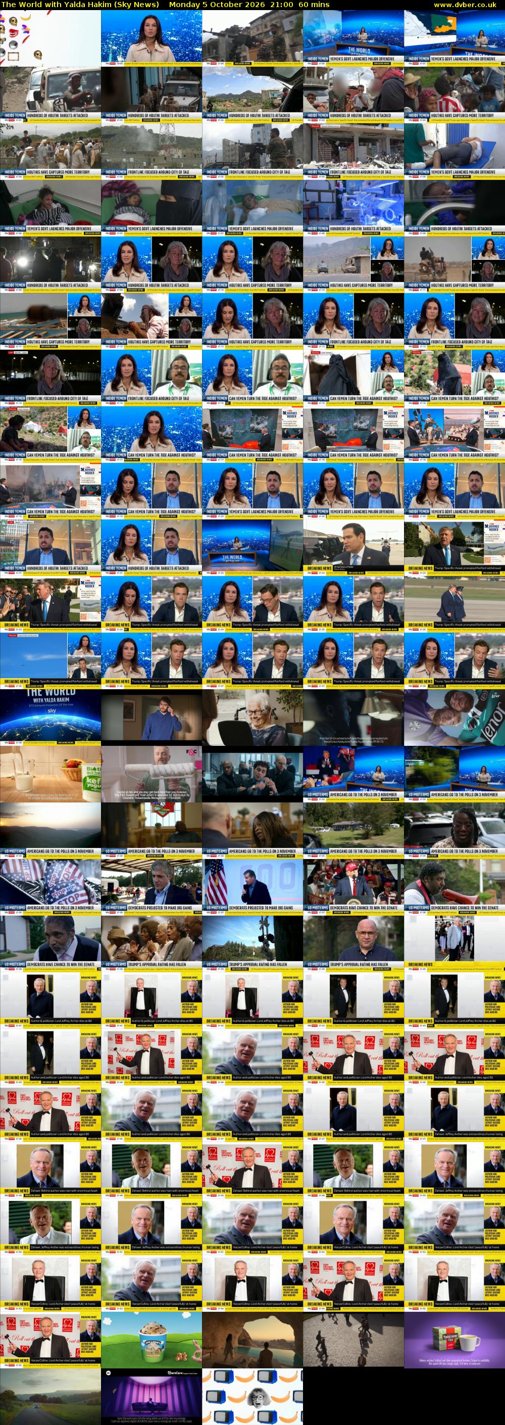 The World with Yalda Hakim (Sky News) Monday 5 October 2026 21:00 - 22:00