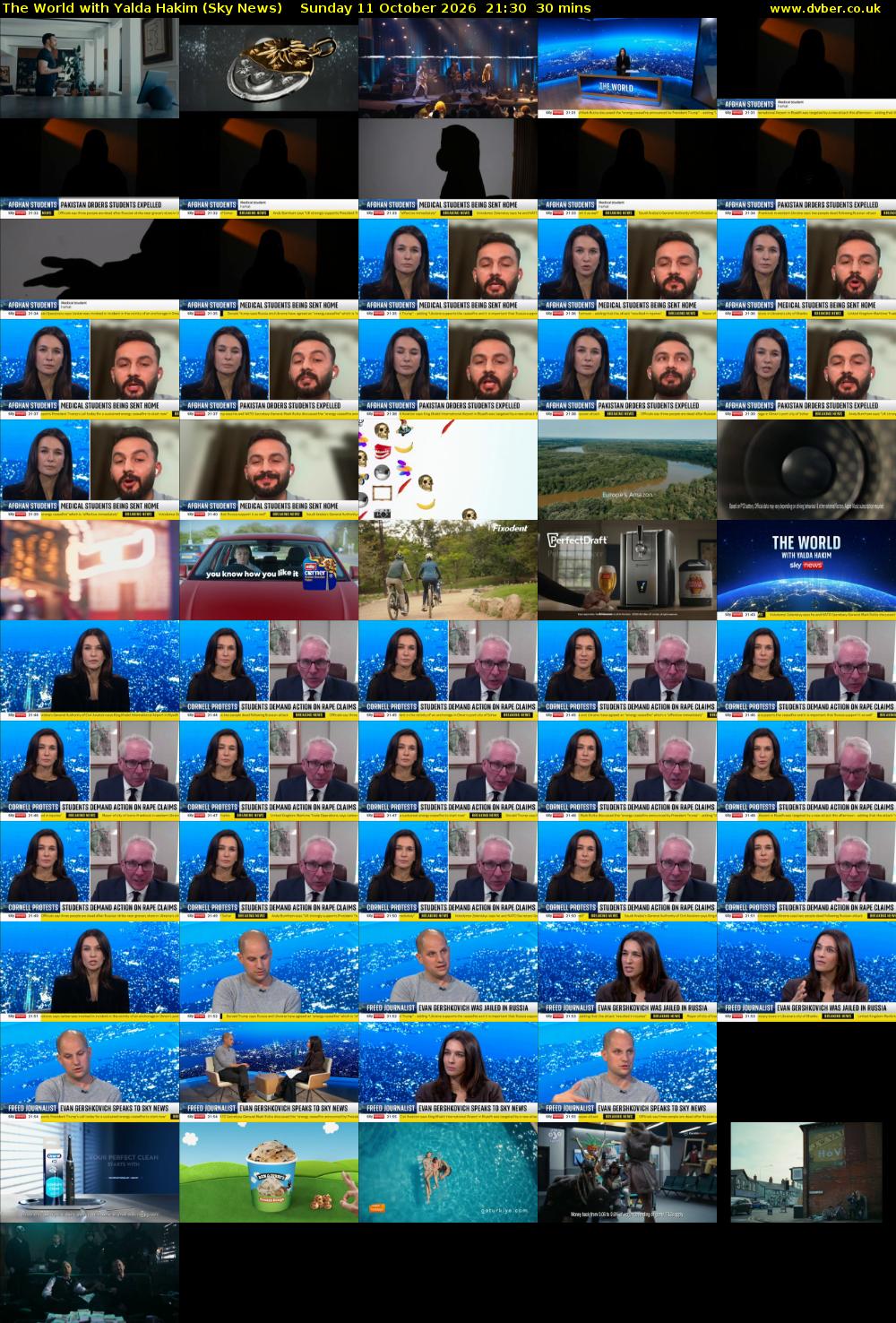 The World with Yalda Hakim (Sky News) Sunday 11 October 2026 21:30 - 22:00