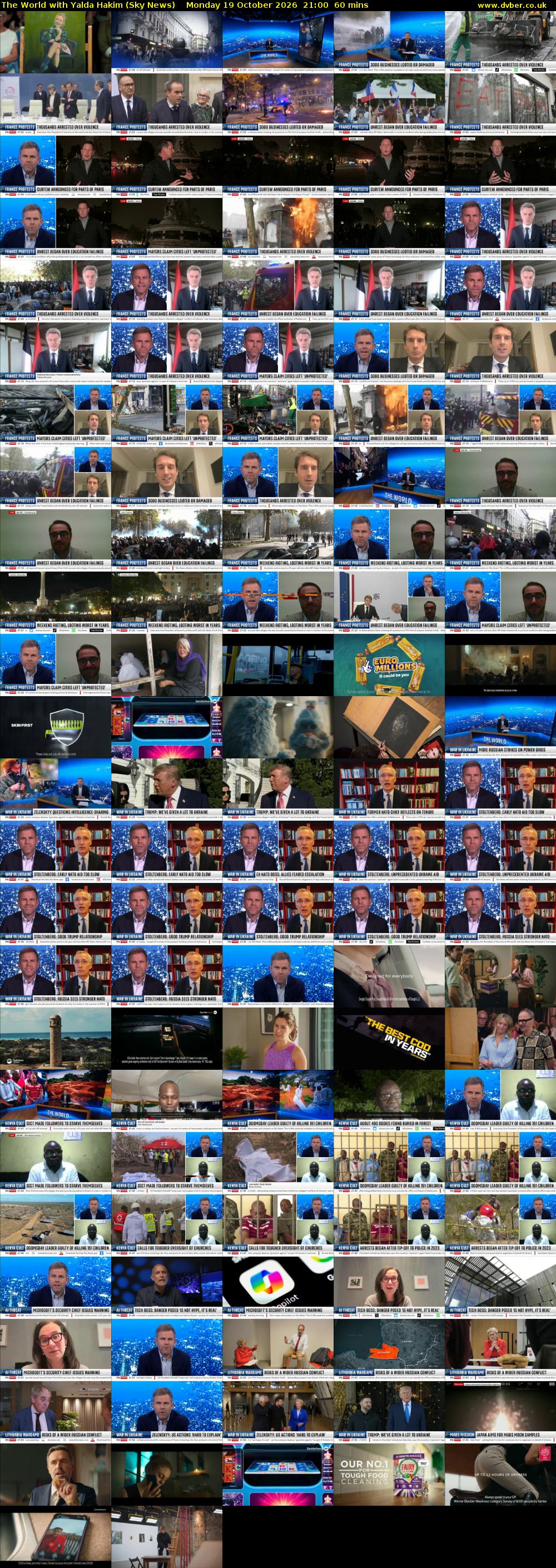 The World with Yalda Hakim (Sky News) Monday 19 October 2026 21:00 - 22:00