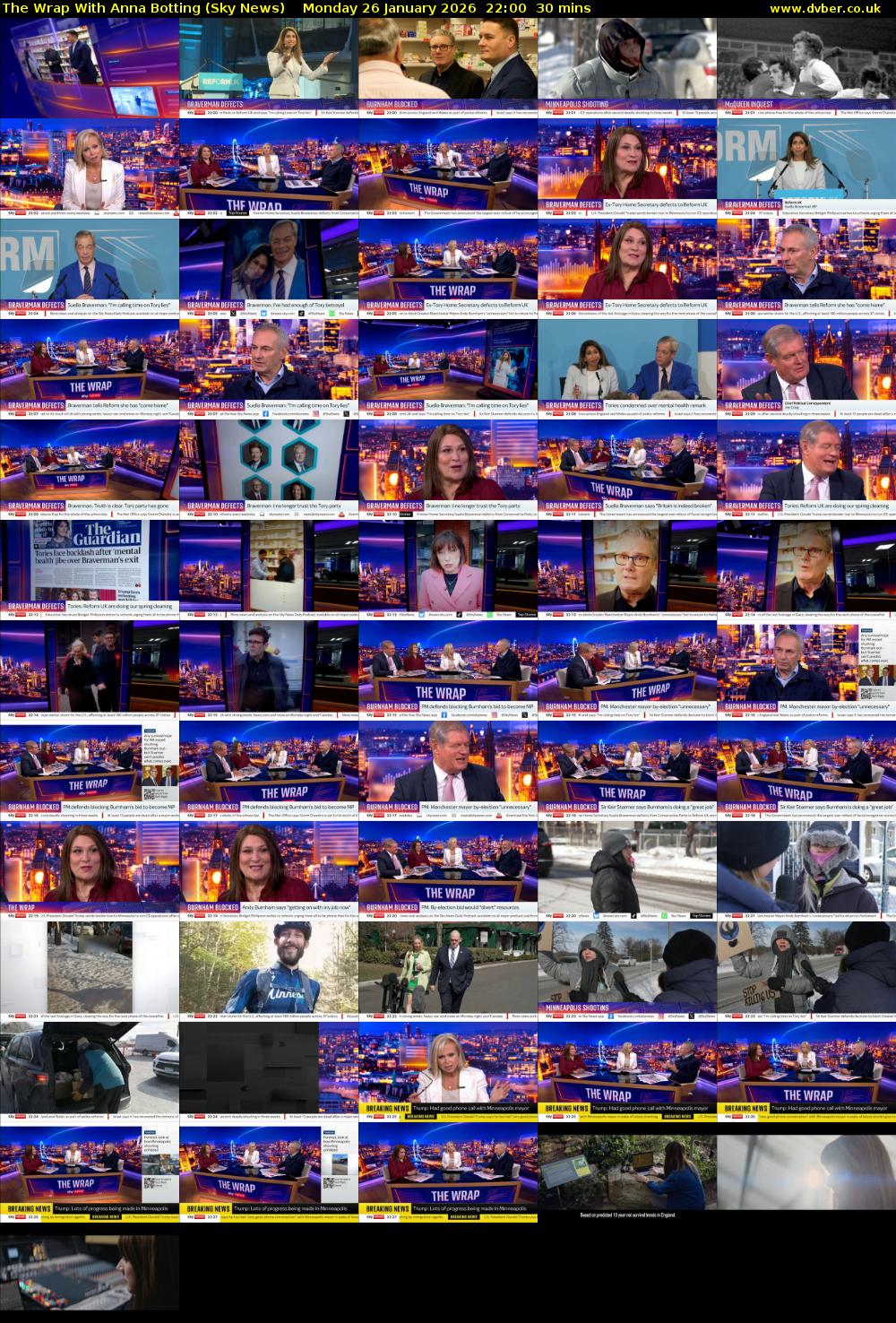 The Wrap With Anna Botting (Sky News) Monday 26 January 2026 22:00 - 22:30