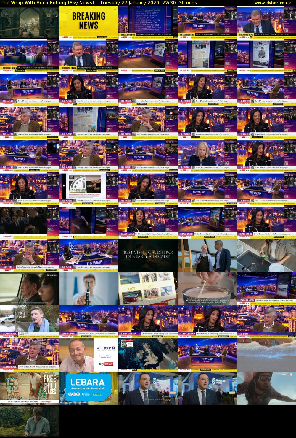 The Wrap With Anna Botting (Sky News) Tuesday 27 January 2026 22:30 - 23:00