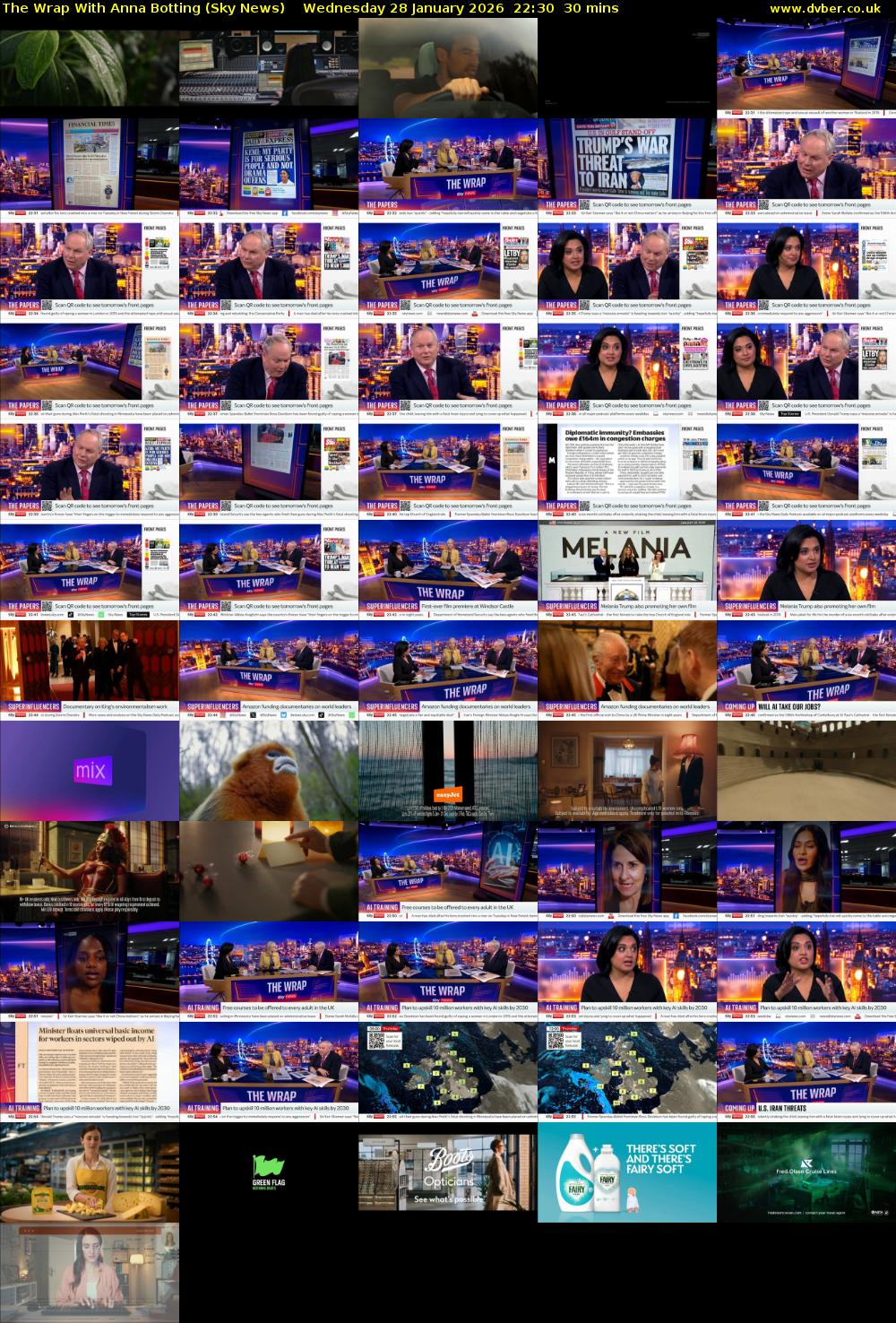The Wrap With Anna Botting (Sky News) Wednesday 28 January 2026 22:30 - 23:00