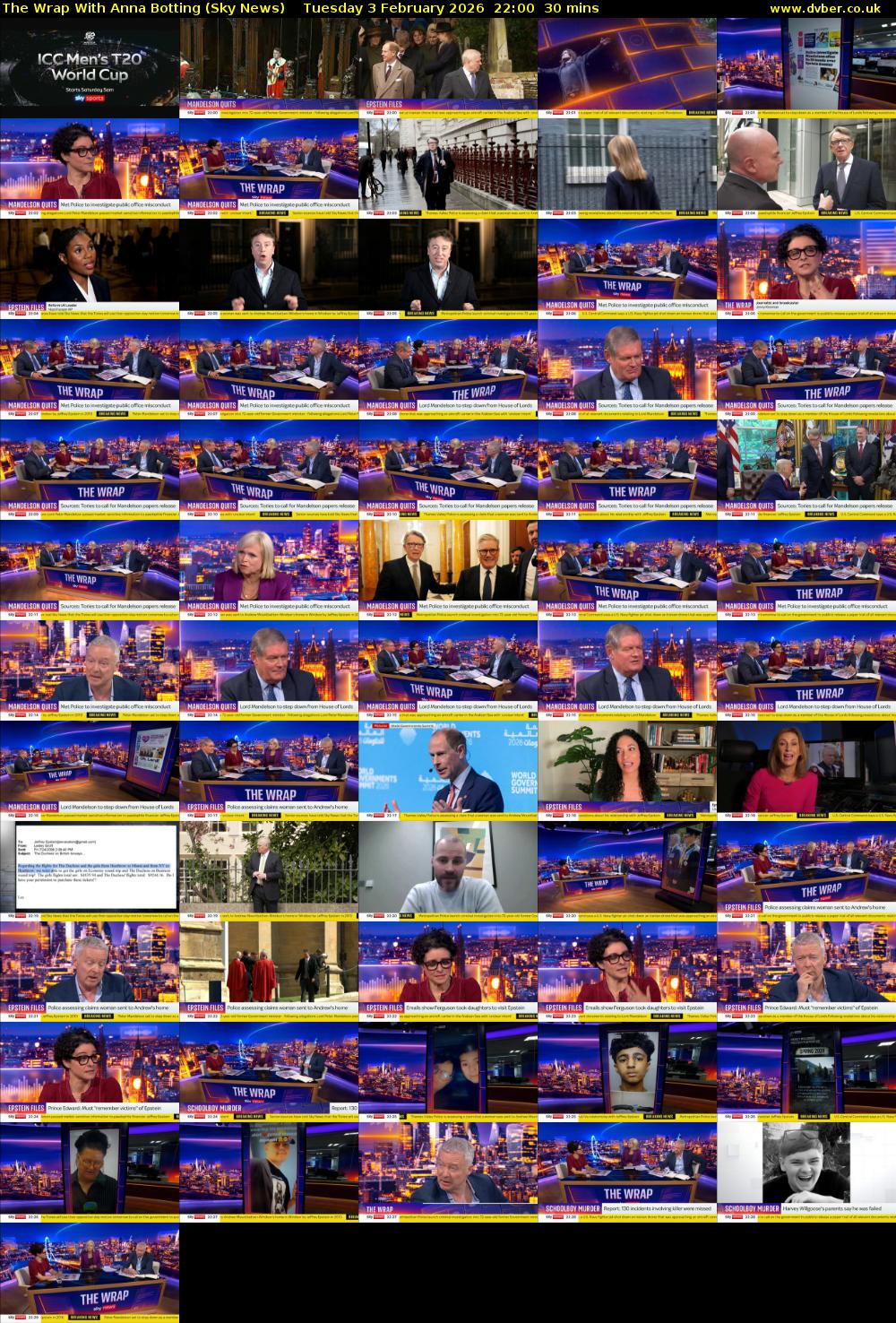 The Wrap With Anna Botting (Sky News) Tuesday 3 February 2026 22:00 - 22:30