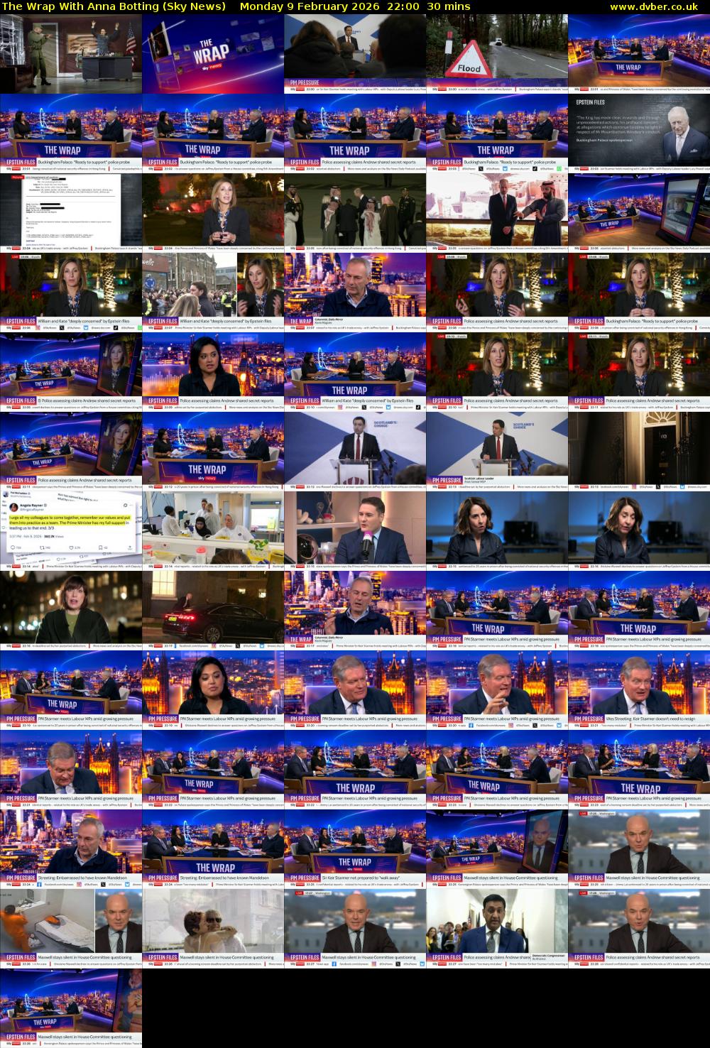 The Wrap With Anna Botting (Sky News) Monday 9 February 2026 22:00 - 22:30