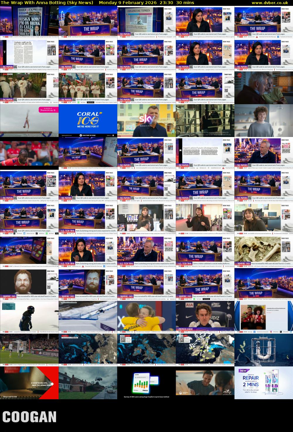 The Wrap With Anna Botting (Sky News) Monday 9 February 2026 23:30 - 00:00