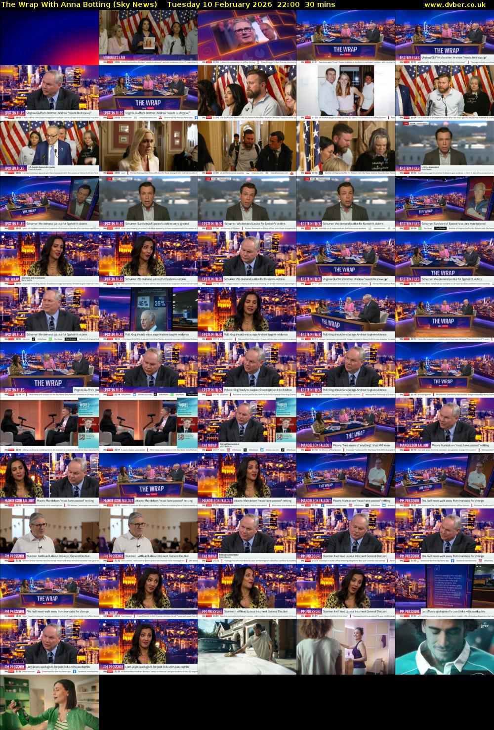 The Wrap With Anna Botting (Sky News) Tuesday 10 February 2026 22:00 - 22:30