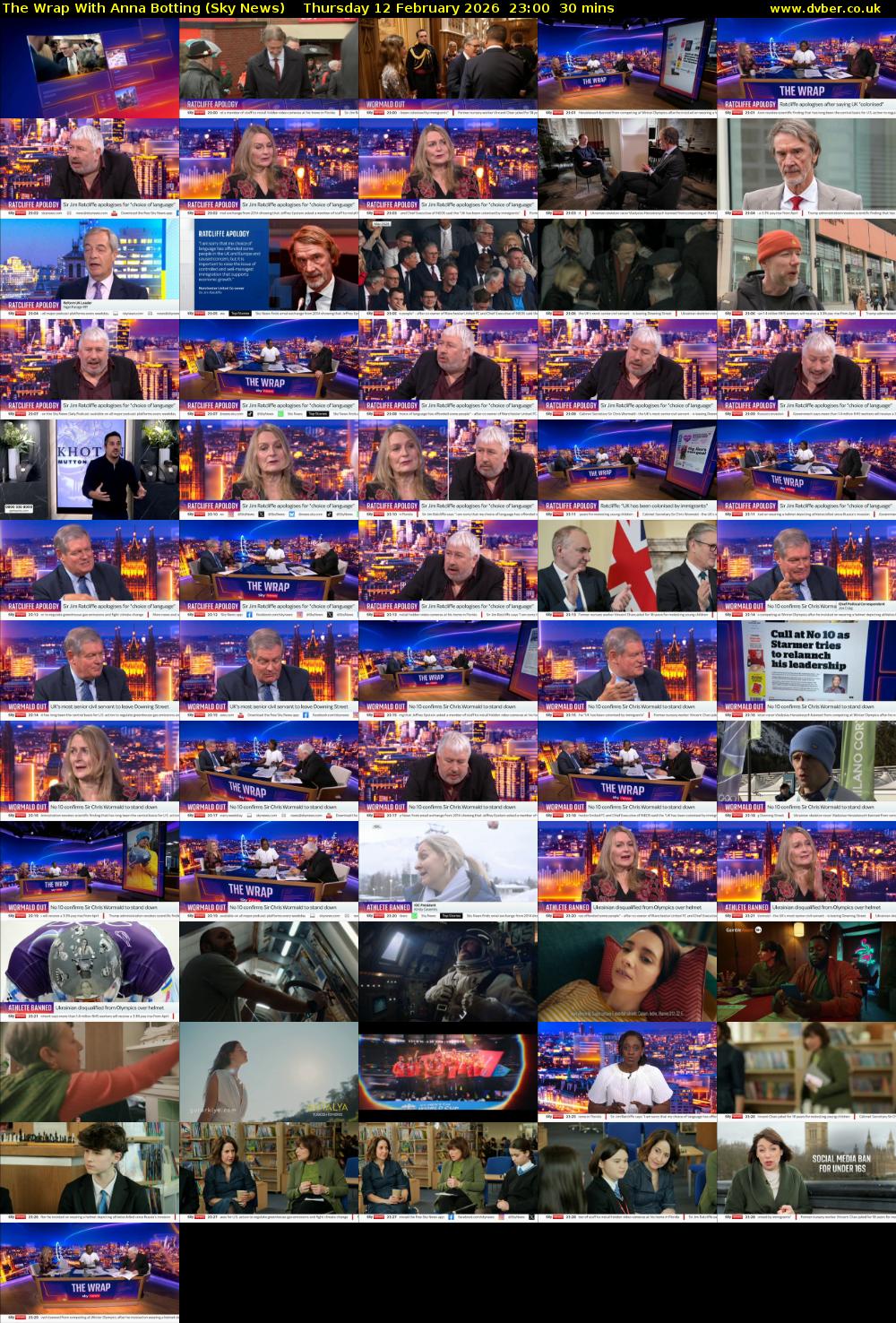 The Wrap With Anna Botting (Sky News) Thursday 12 February 2026 23:00 - 23:30