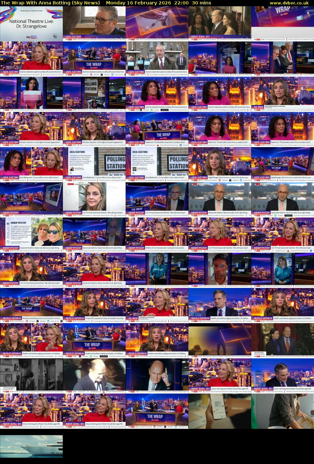 The Wrap With Anna Botting (Sky News) Monday 16 February 2026 22:00 - 22:30